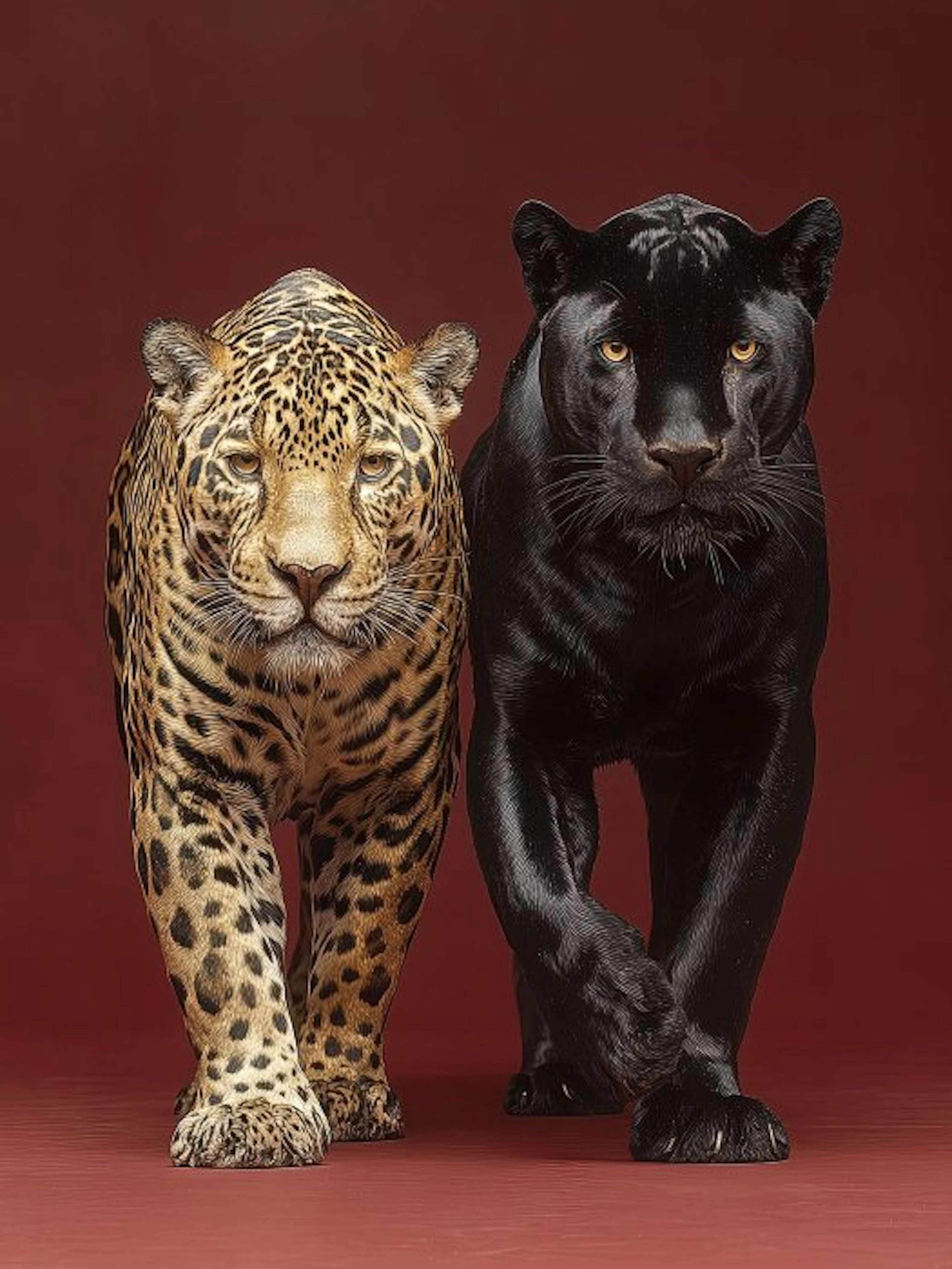 Yamila - Dualidad Ancestral: Jaguar y Pantera en Oro Kintsugi