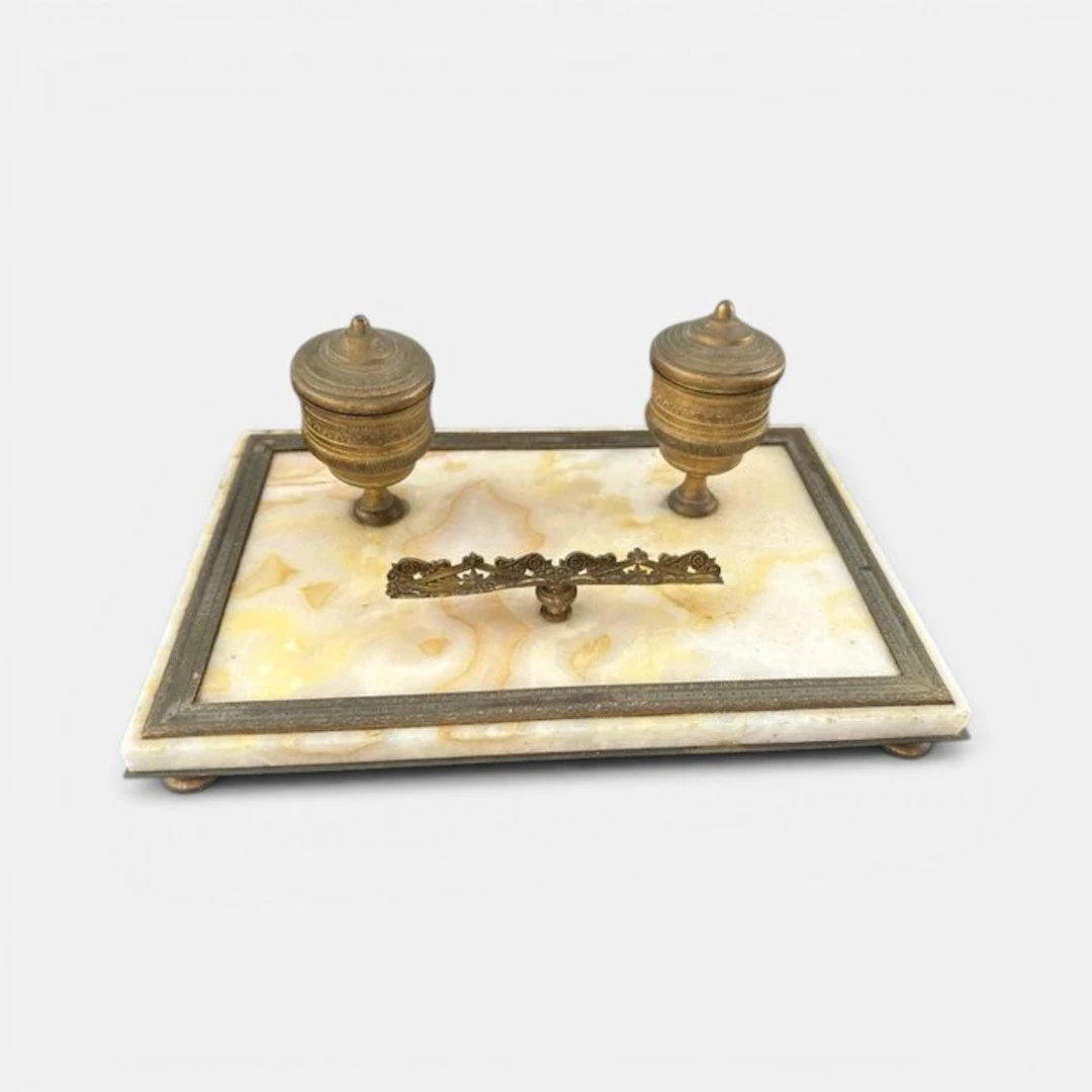 Inkwell - Bronze, Marble