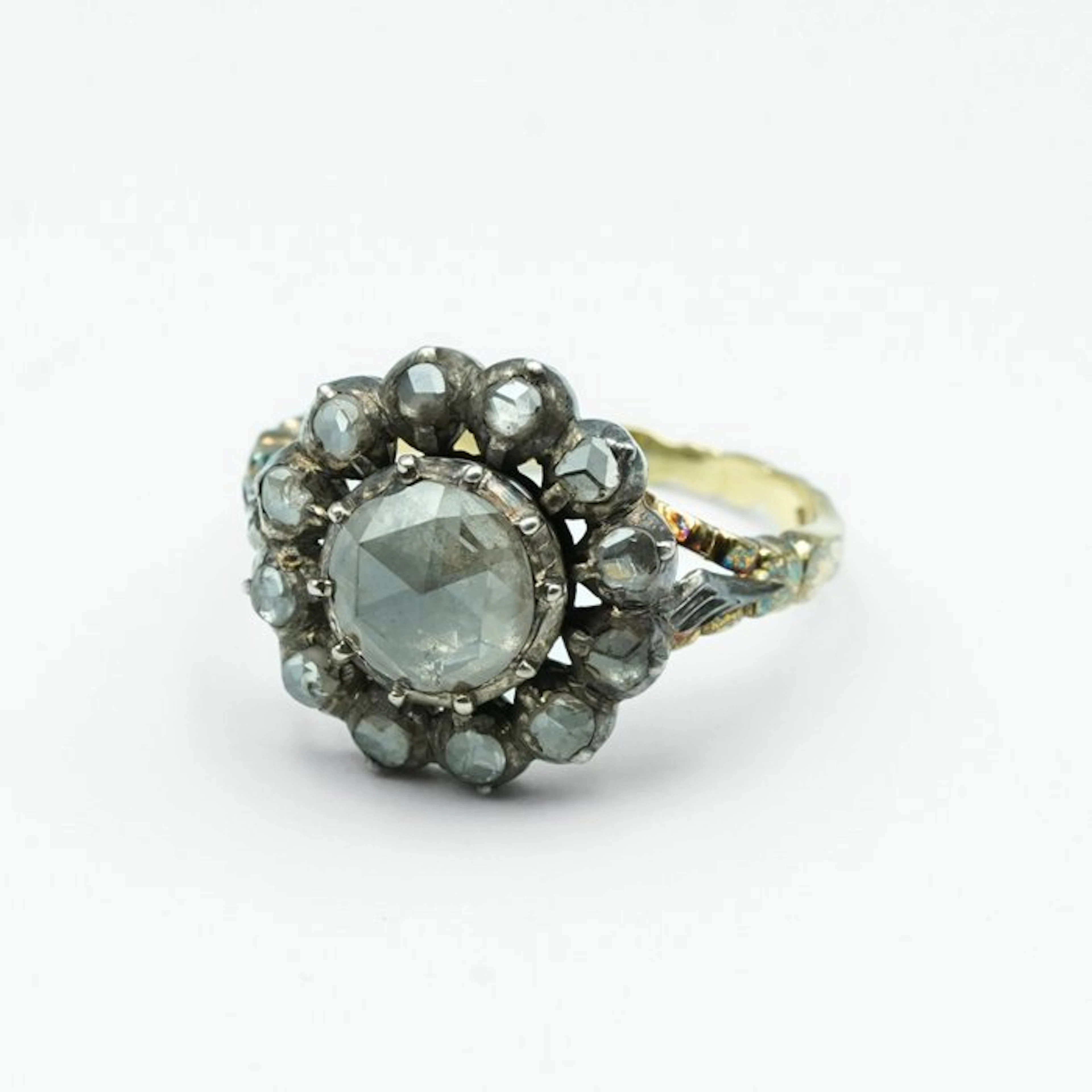 Ring - 14 kt. Yellow gold, Silver