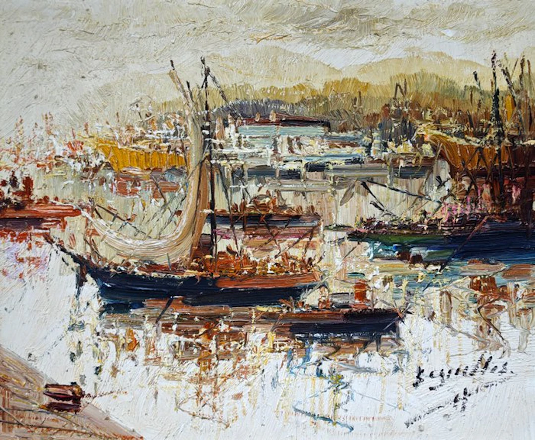 Antonio Segrelles (1946) - Bateaux de pêche dans le port