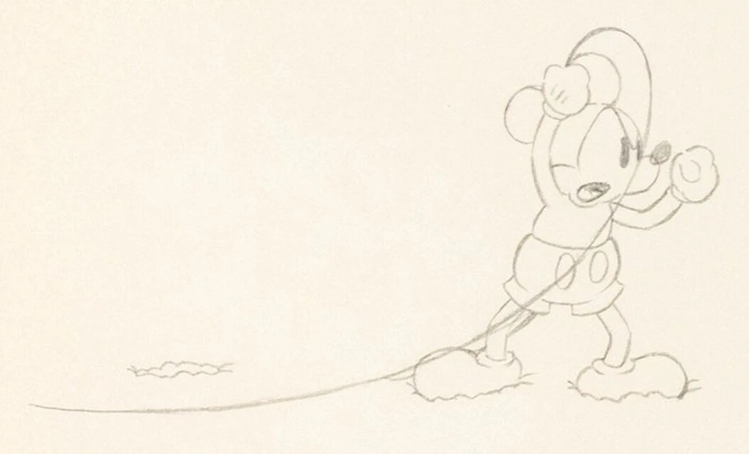 Walt Disney - The Klondike Kid (1932) - Mickey Mouse Production Drawing