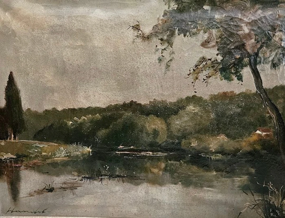 Léon Hamonet (1877-1953) - Paysage sur le Doubs – Besançon, été 1946