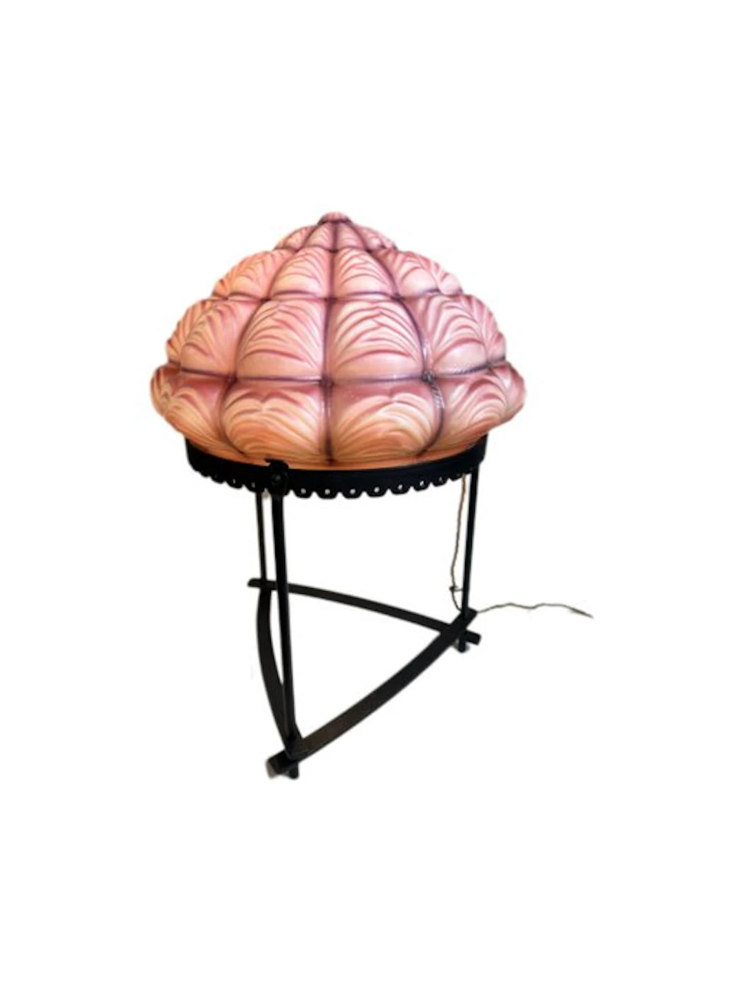 Table lamp - Wrought iron - Mushroom glass/iron