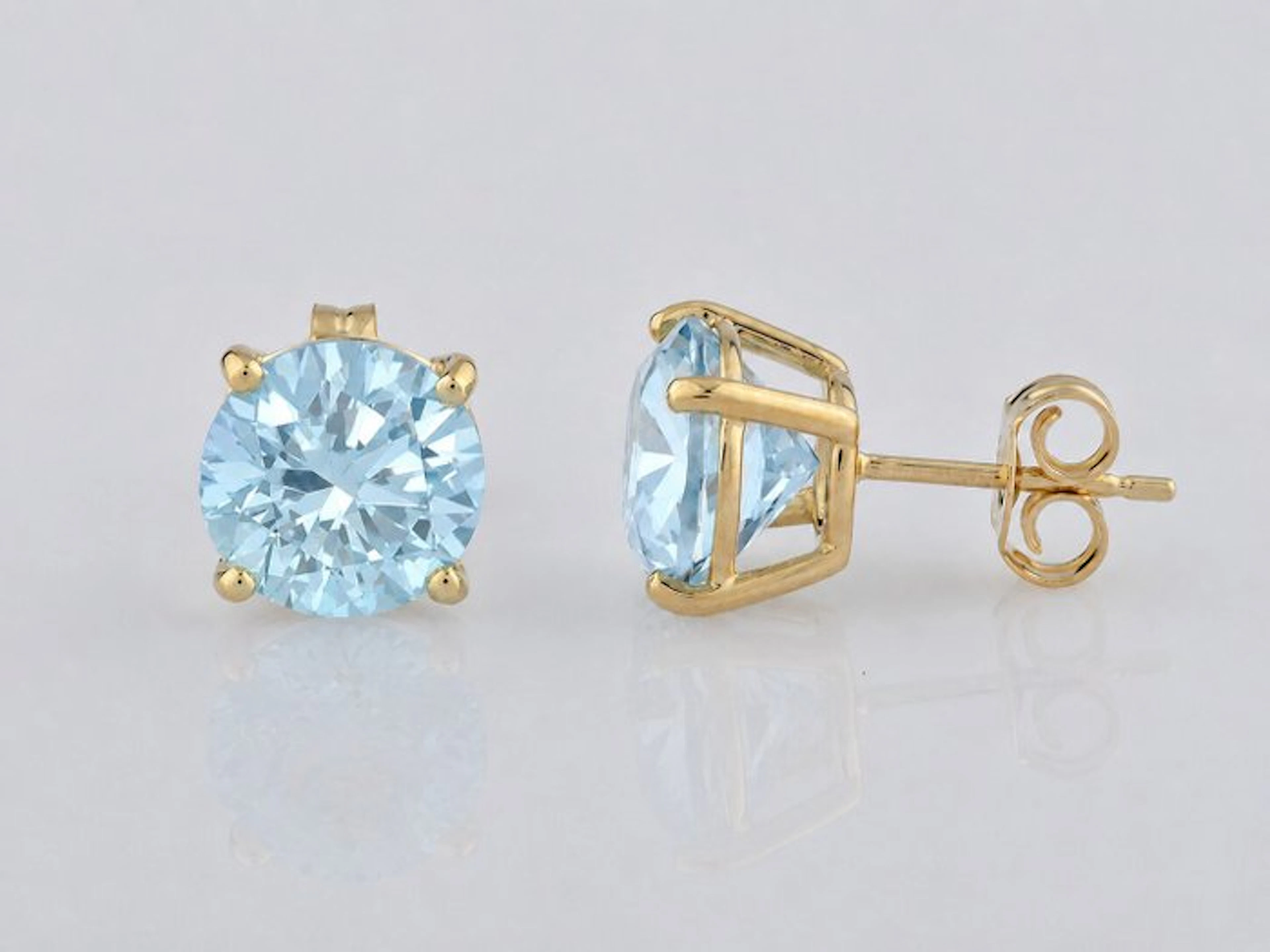 No reserve price - Earrings - 14 kt. Yellow gold - 6.99ct. tw. Topaz