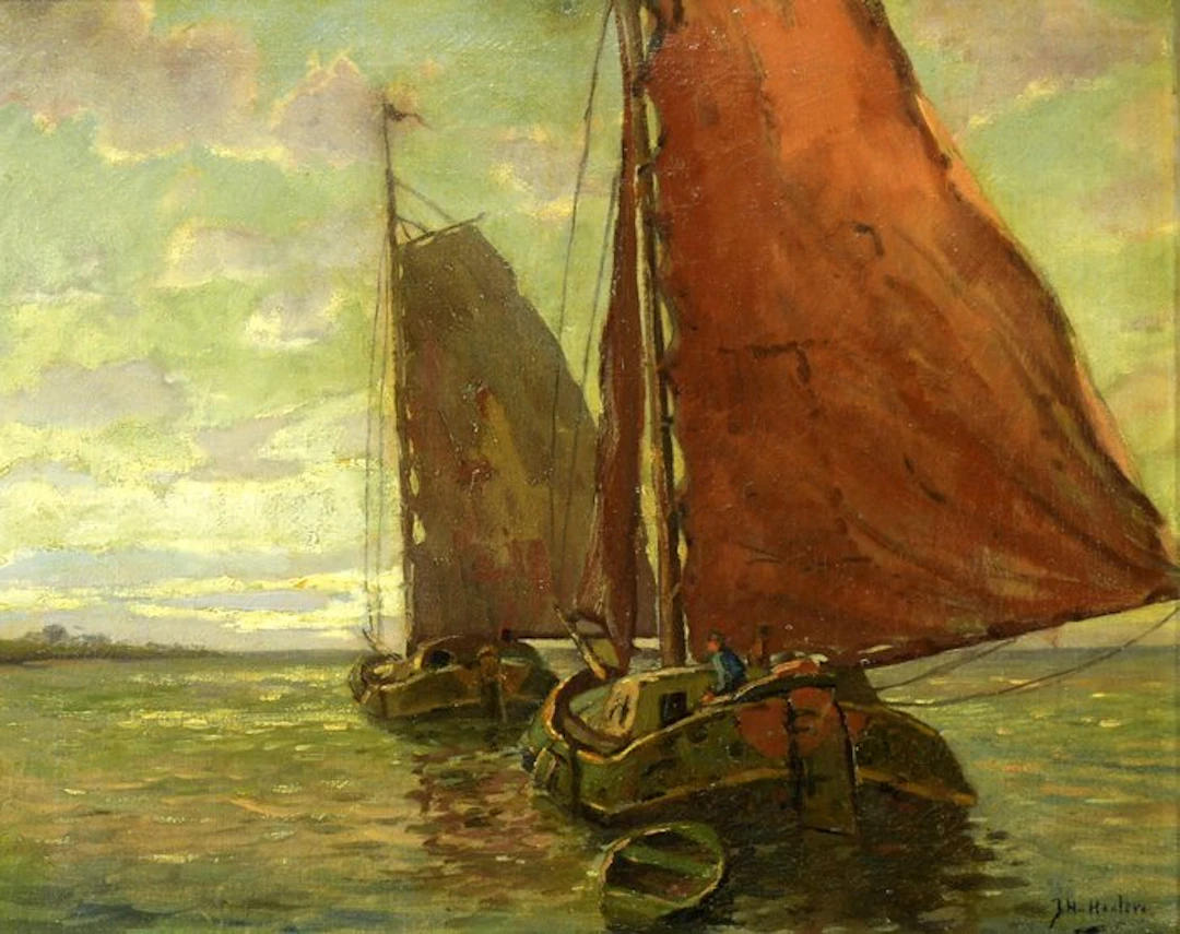 J.H. van Haalen (1942) - "Beurtvaart - Tjalken op Zuiderzee"