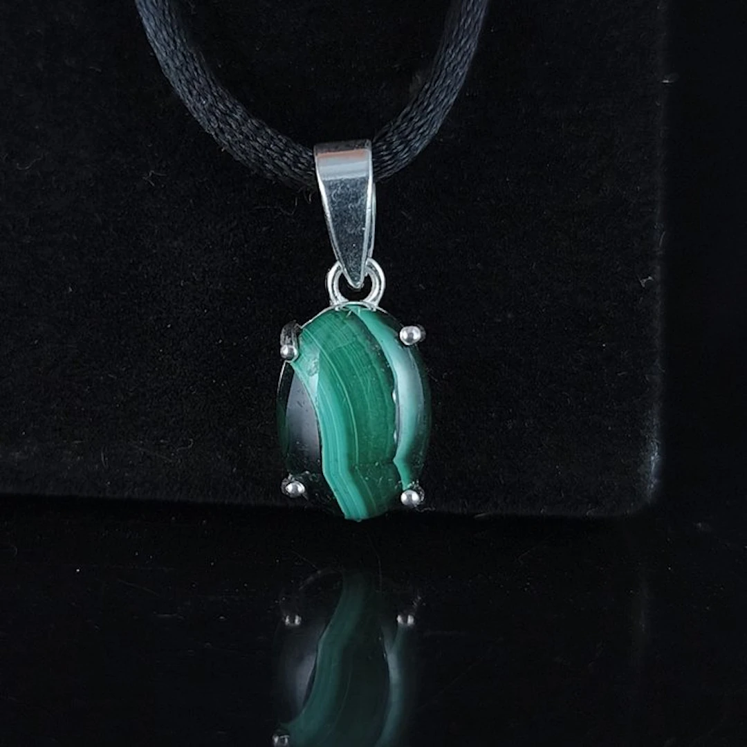 Silver - Pendant - Malachite pendant