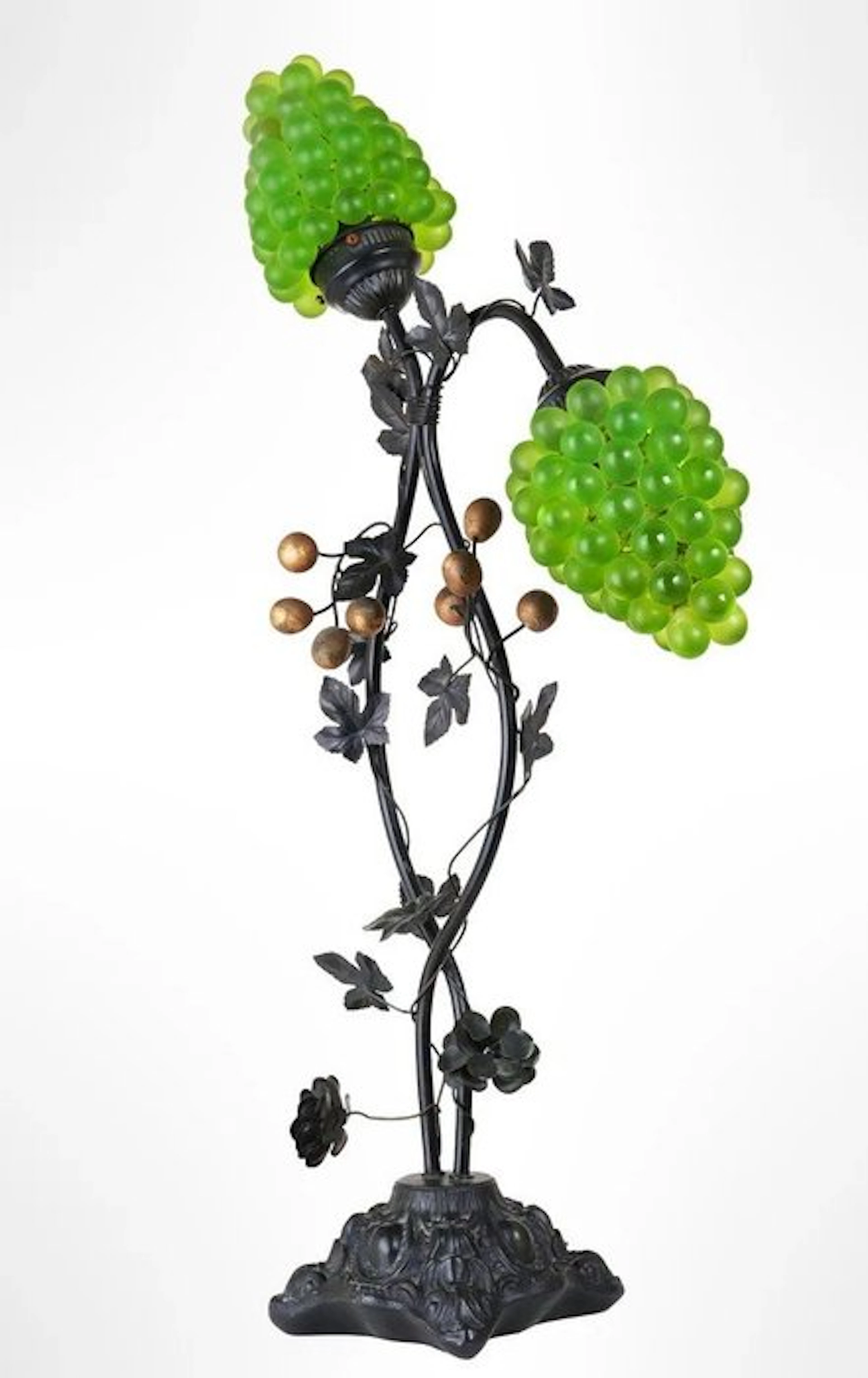 Lamp - Opaline glass, Wrought iron - 1930s Art Deco lamp