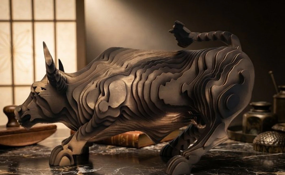 Luisonart - Sculpture, "Wall Street Charging Bull" - 20 cm - Pla - 2026