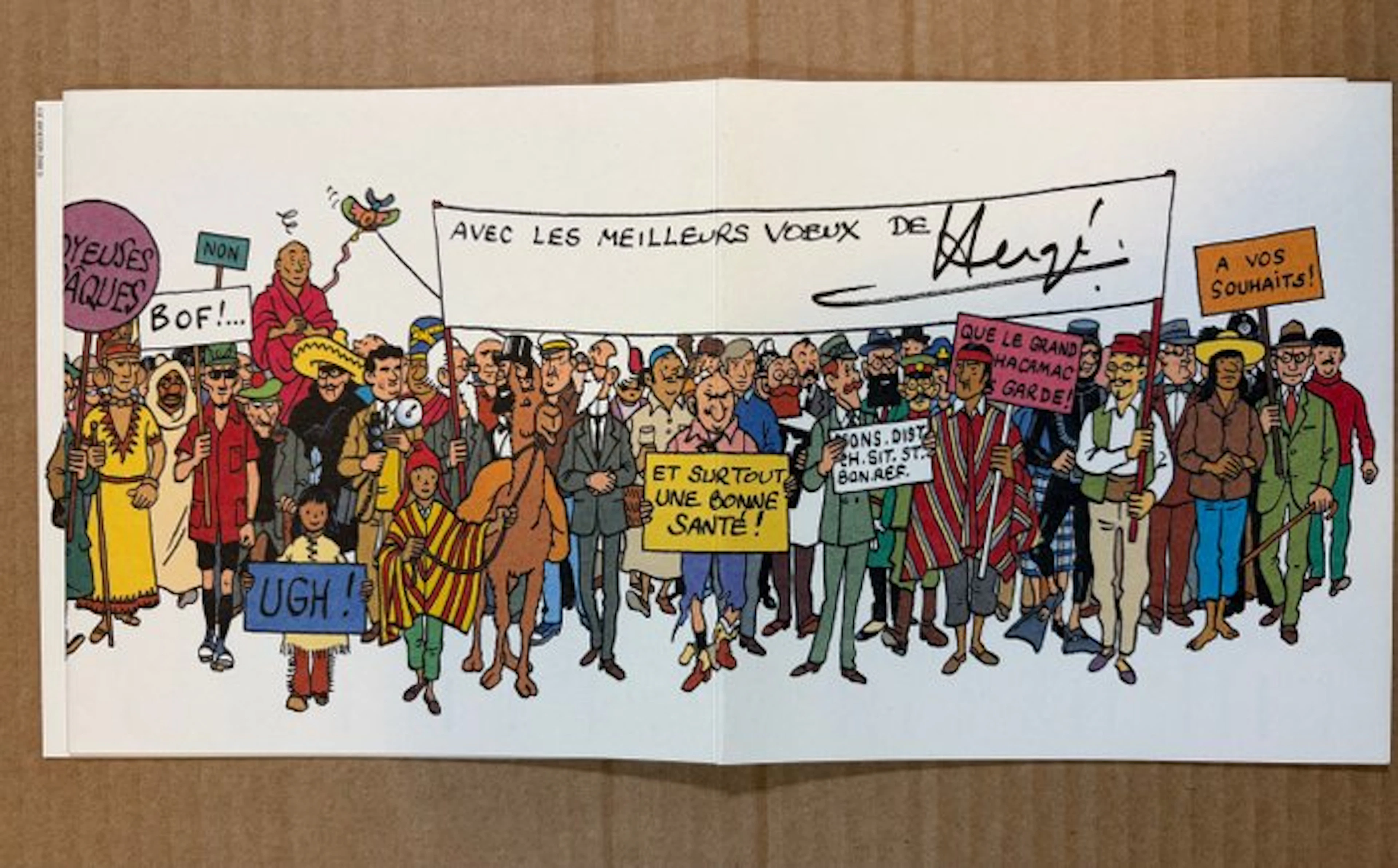 Frise Panoramique Tintin - Carte de Vœux Hergé 1972 (Moulinsart 98x17cm)