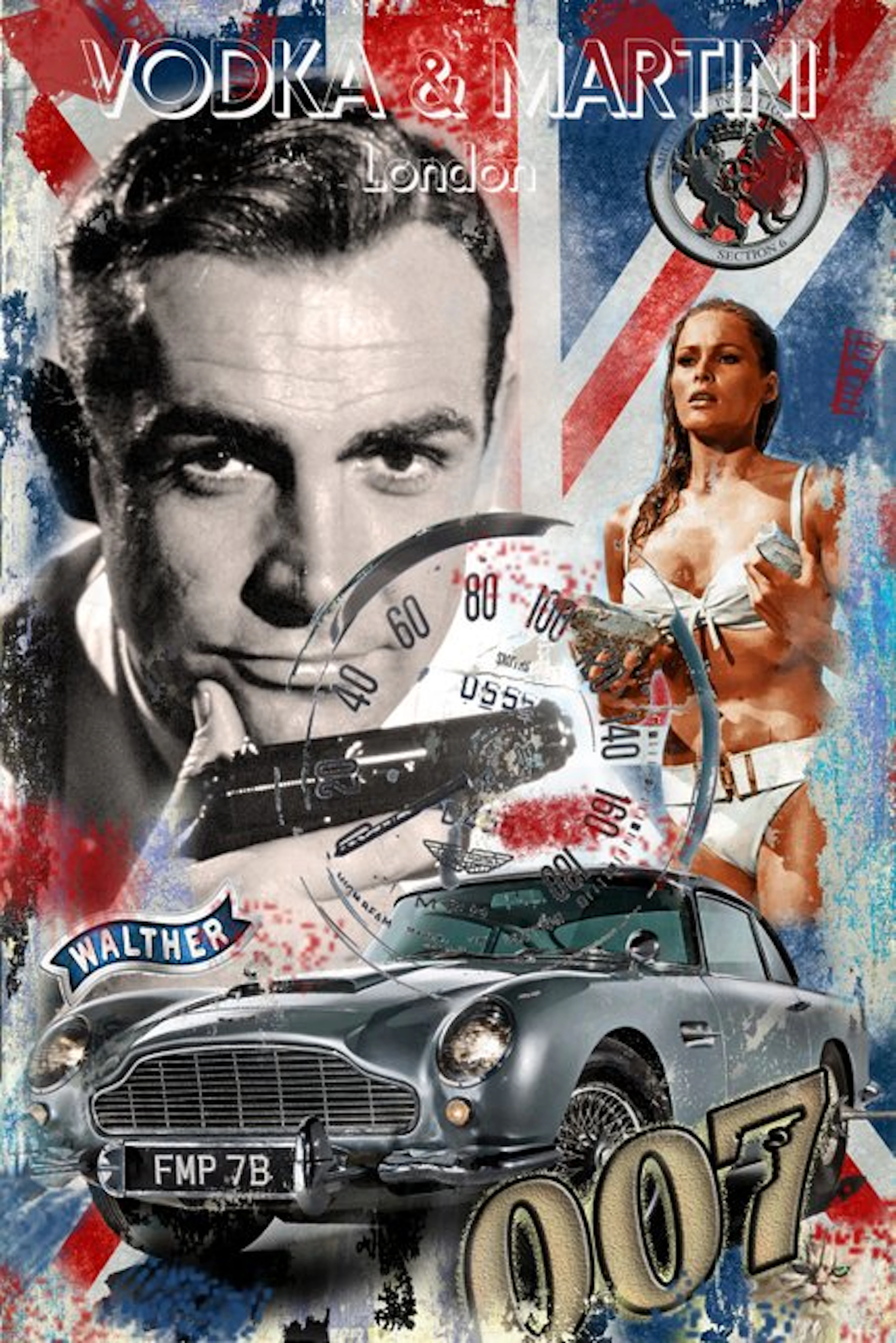 James Bond - Original LUC BEST Giclee James Bond "Vodka Martini"