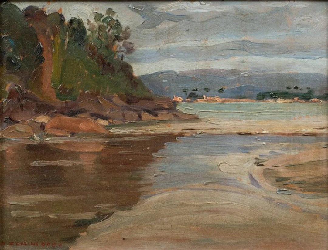 Ottone Zorlini (1891 -1967) - Landscape with lake and mountains