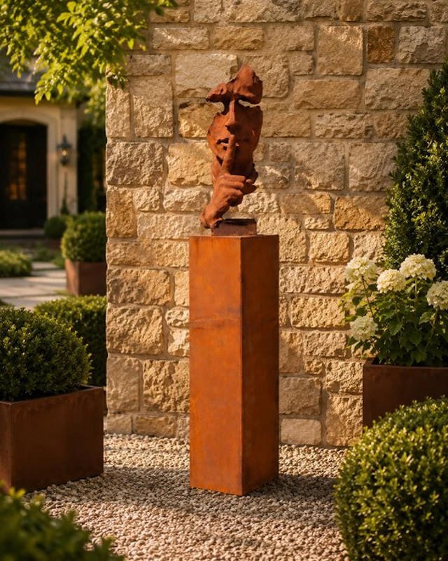 Statue, Silence + Base - 159 cm - Corten Steel - 2026