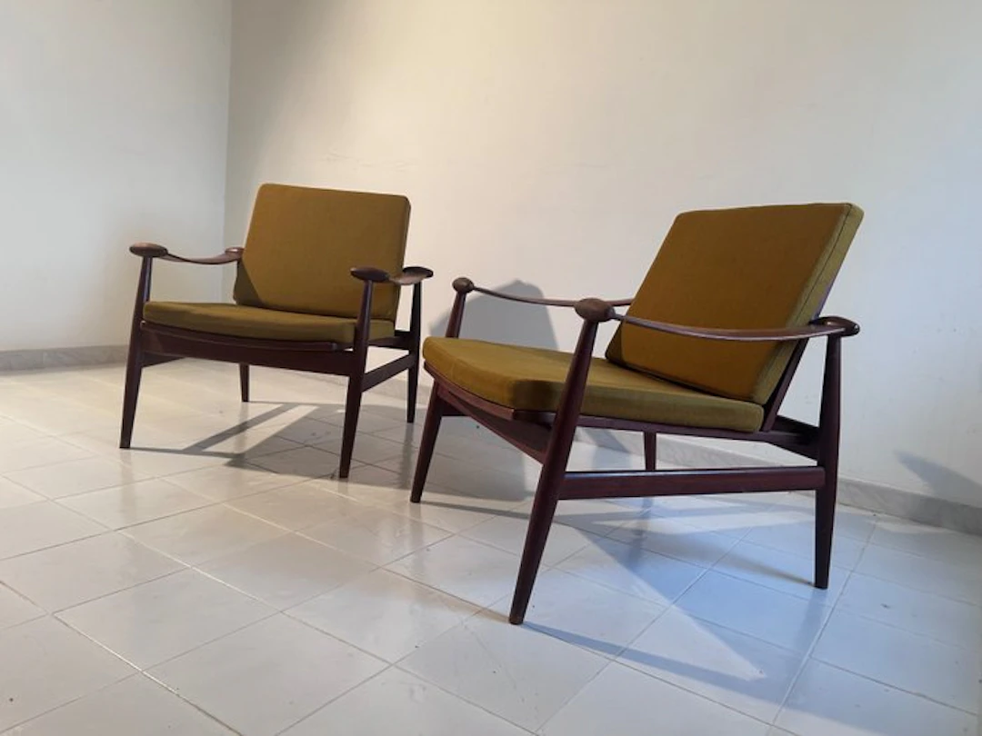 France & Son - Finn Juhl - Armchair (2) - Teak, Textile