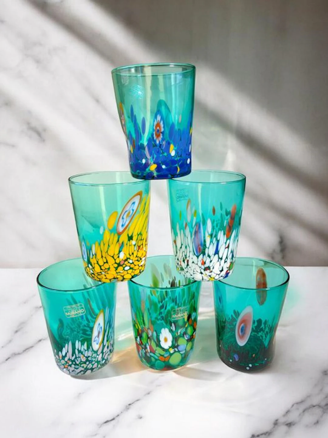 MurArt - MurArt - Drinking set (6) - Glass - Murrine Millefiori