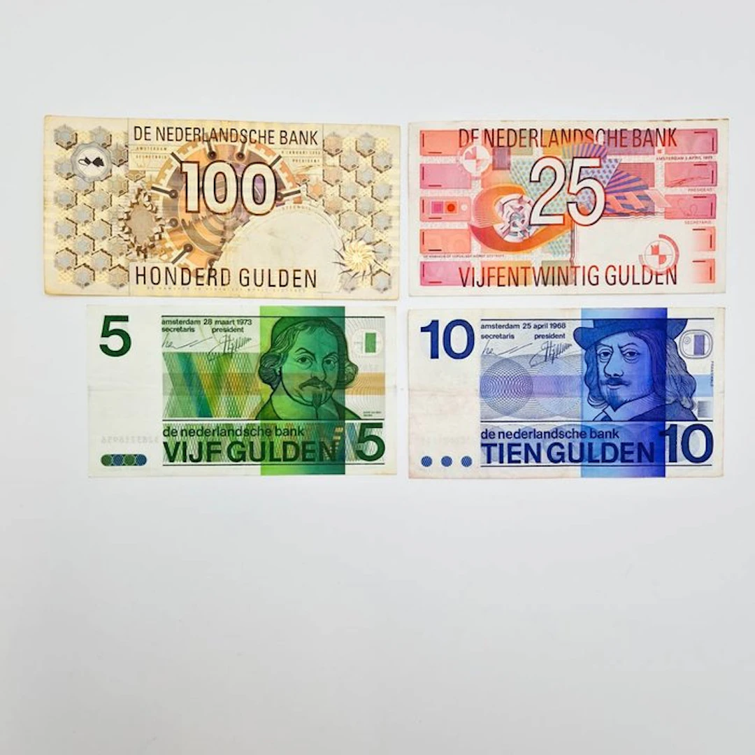 Netherlands. - 5, 10, 25, 100 Gulden - Various Dates (No reserve price)