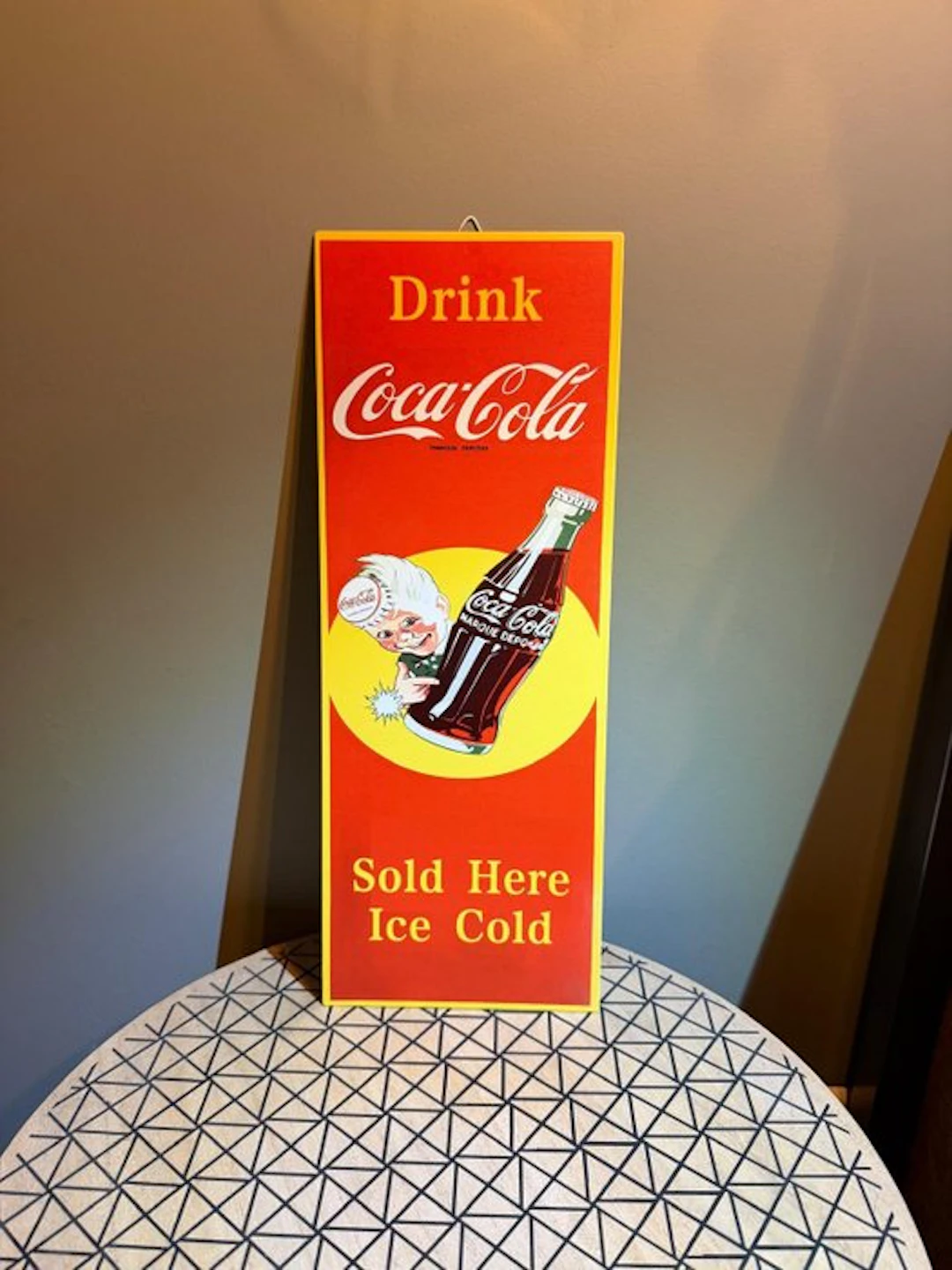 Magnificent Coca-Cola emblem - Metal plaque - 40 cm x 15 cm - Sign - Steel