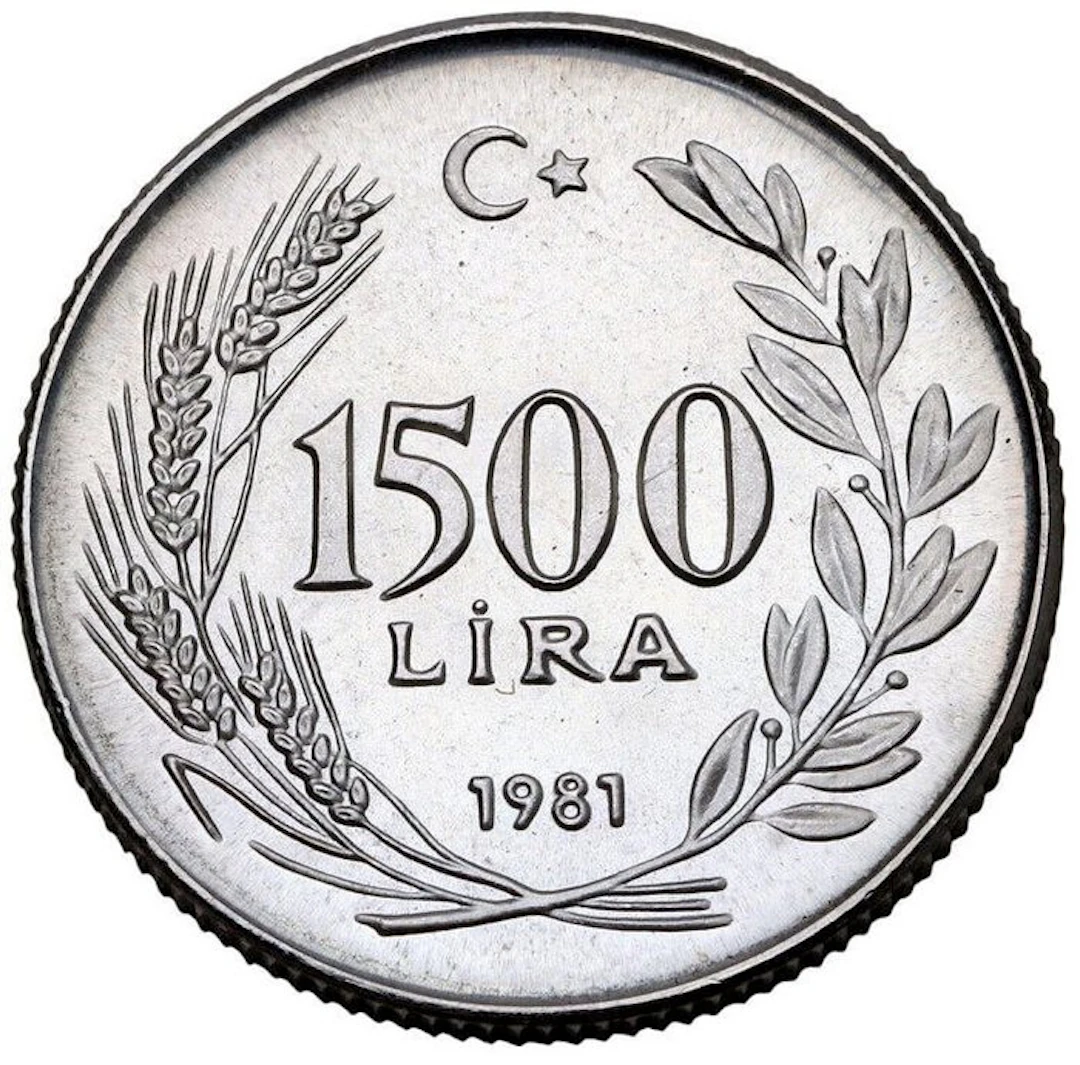 Türkiye. 1500 Lira 1981 - MS67
