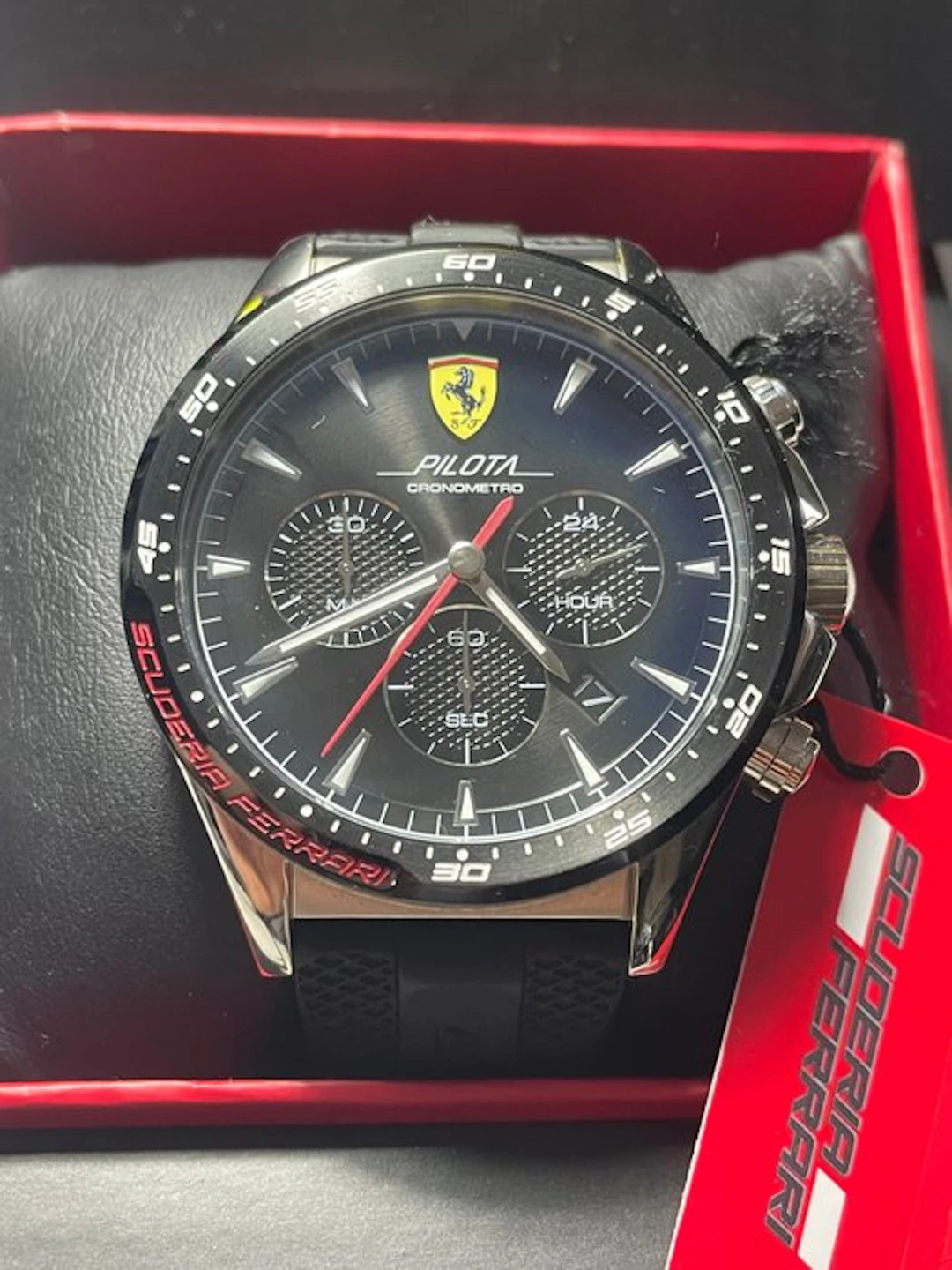 Wristwatch - Ferrari - Collection Pilota Cronometro black...