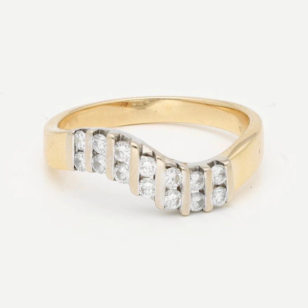 Ring - 14 kt. Yellow gold Diamond (Natural)