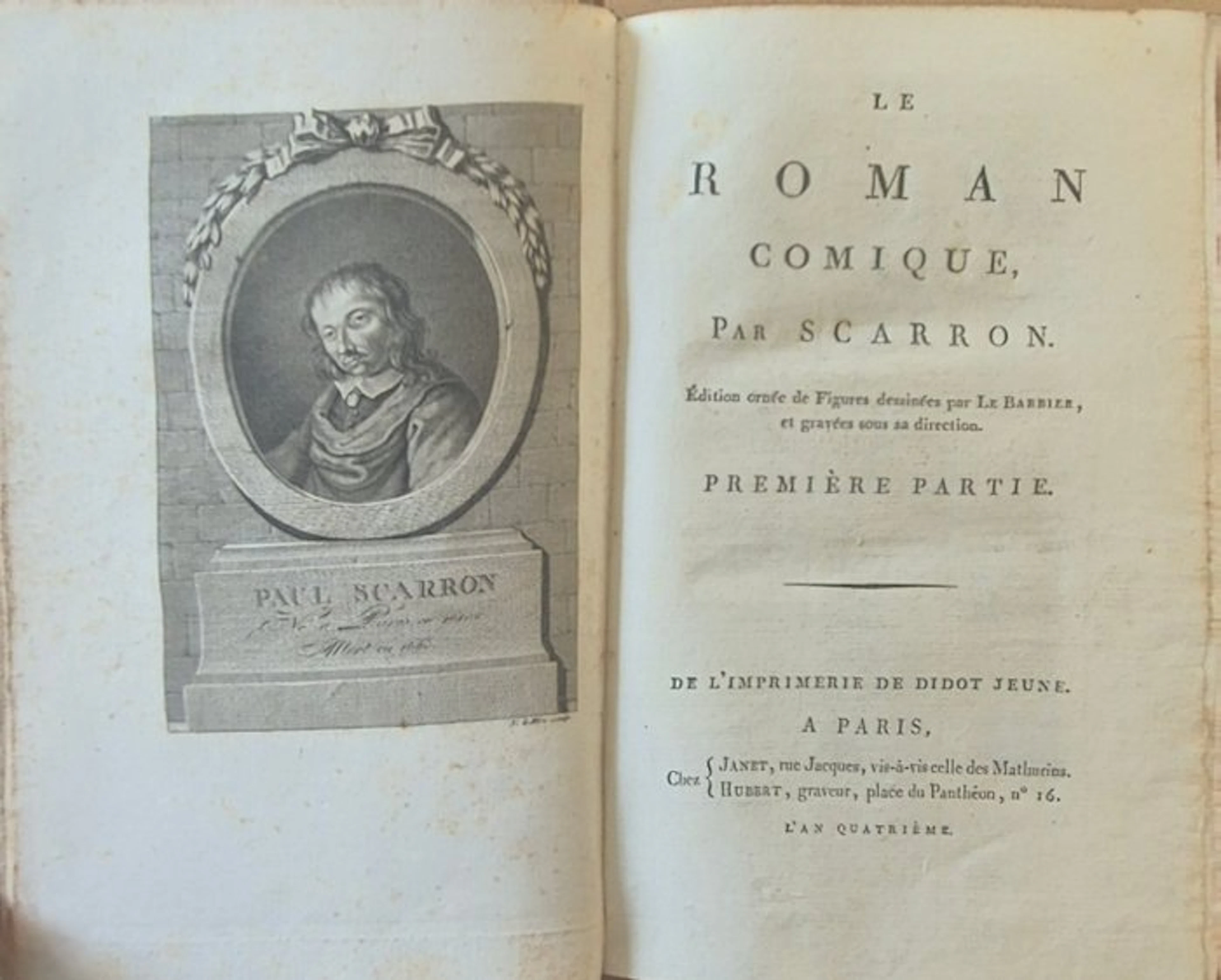 Paul Scarron - Paul Scarron – Le Roman comique – 1796 – 3...