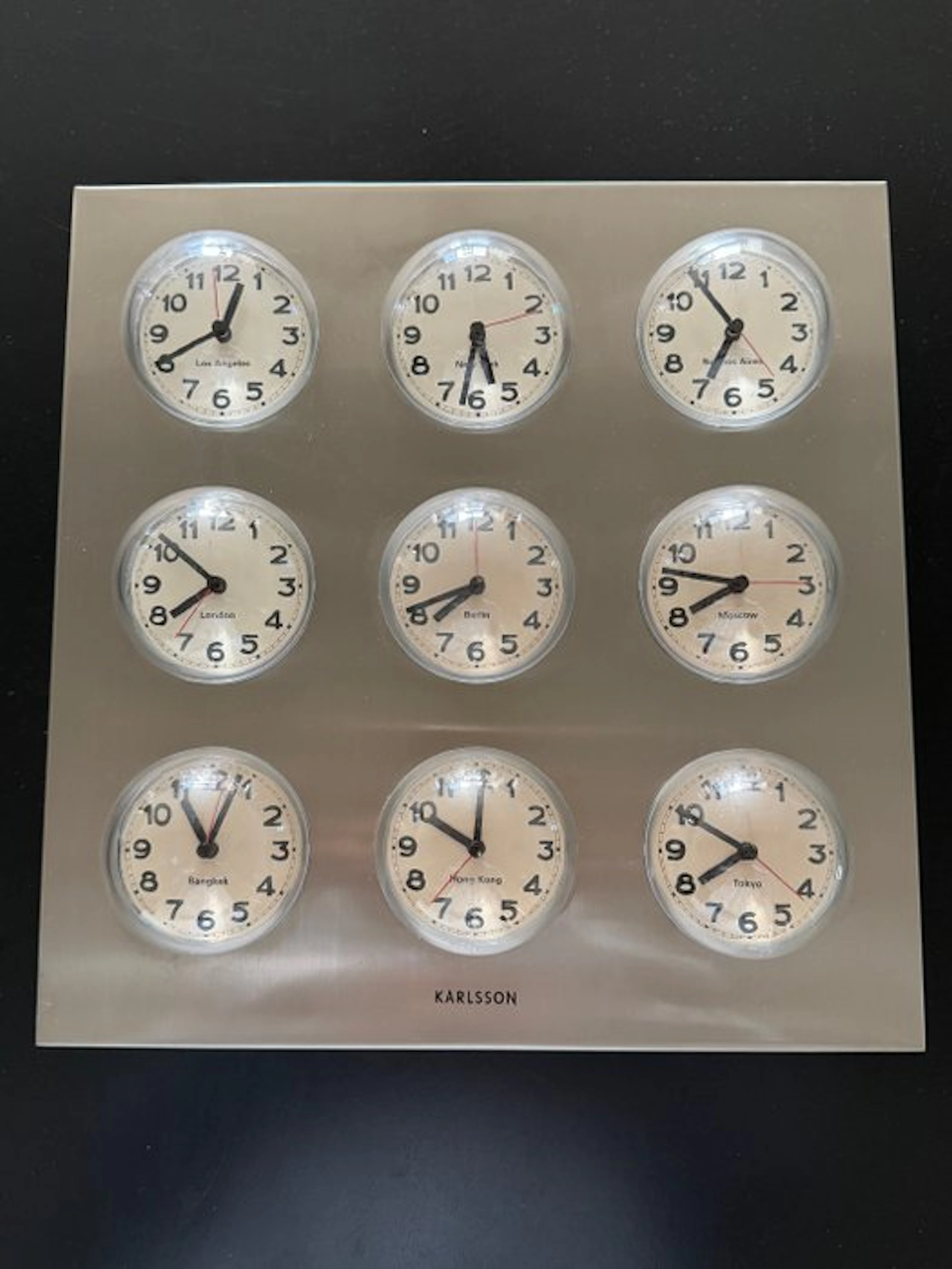 World time clock - Karlsson - Iconic '9 Time Zone' Bubble...