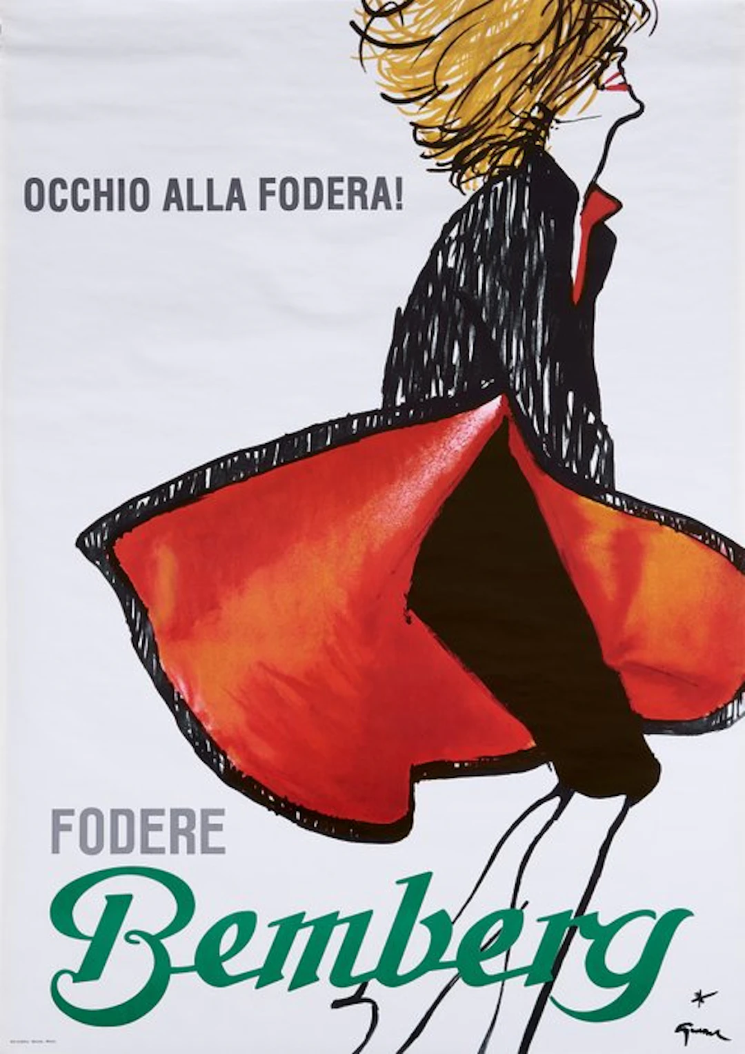 René Gruau - OCCHIO ALLA FODERA (FODERE BEMBERG) - 1980s
