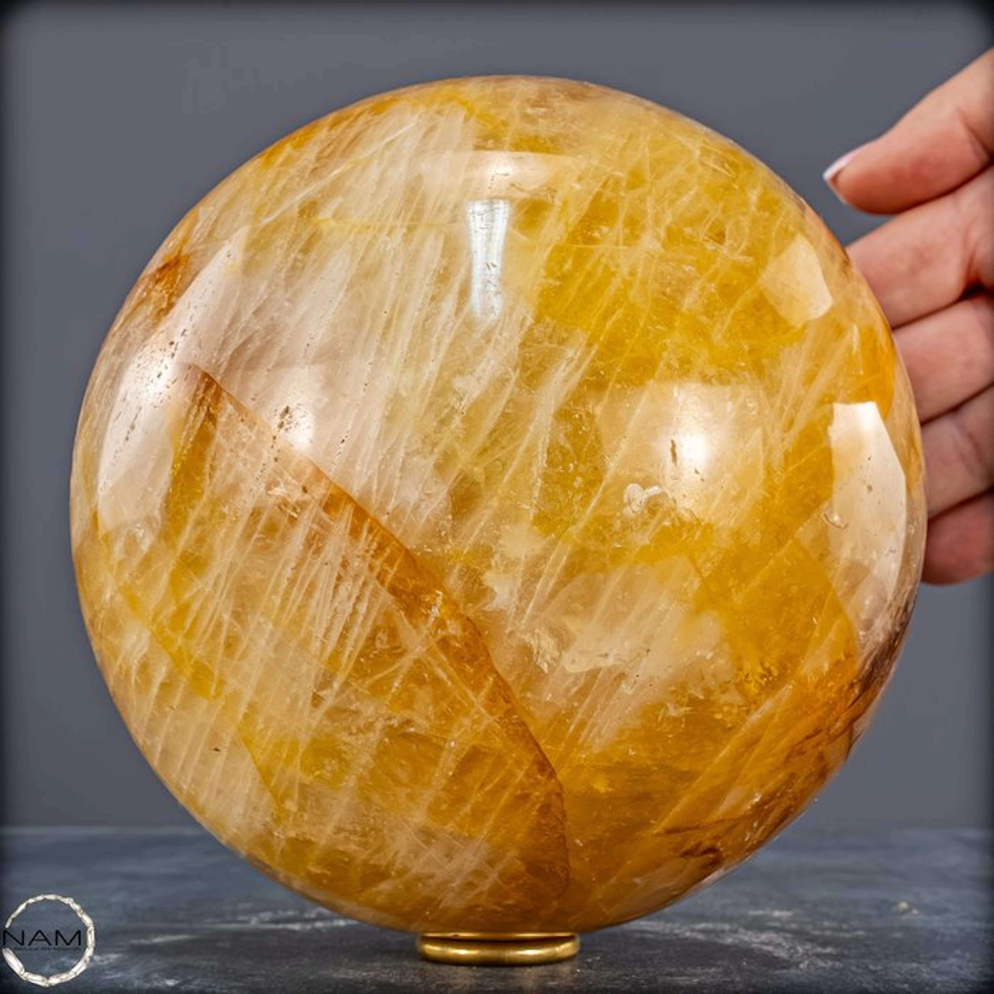 Rare Natural Golden Healer Quartz Sphere, Brazil- 3954.13 g