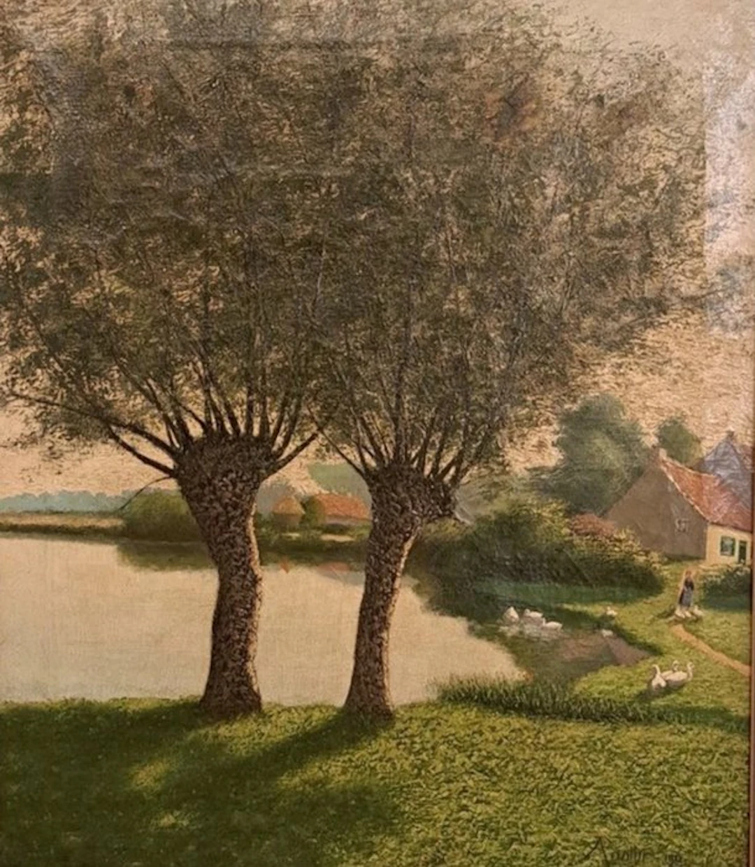 Arnold Pastur (XIX-XX) - Landschap met knotwilgen