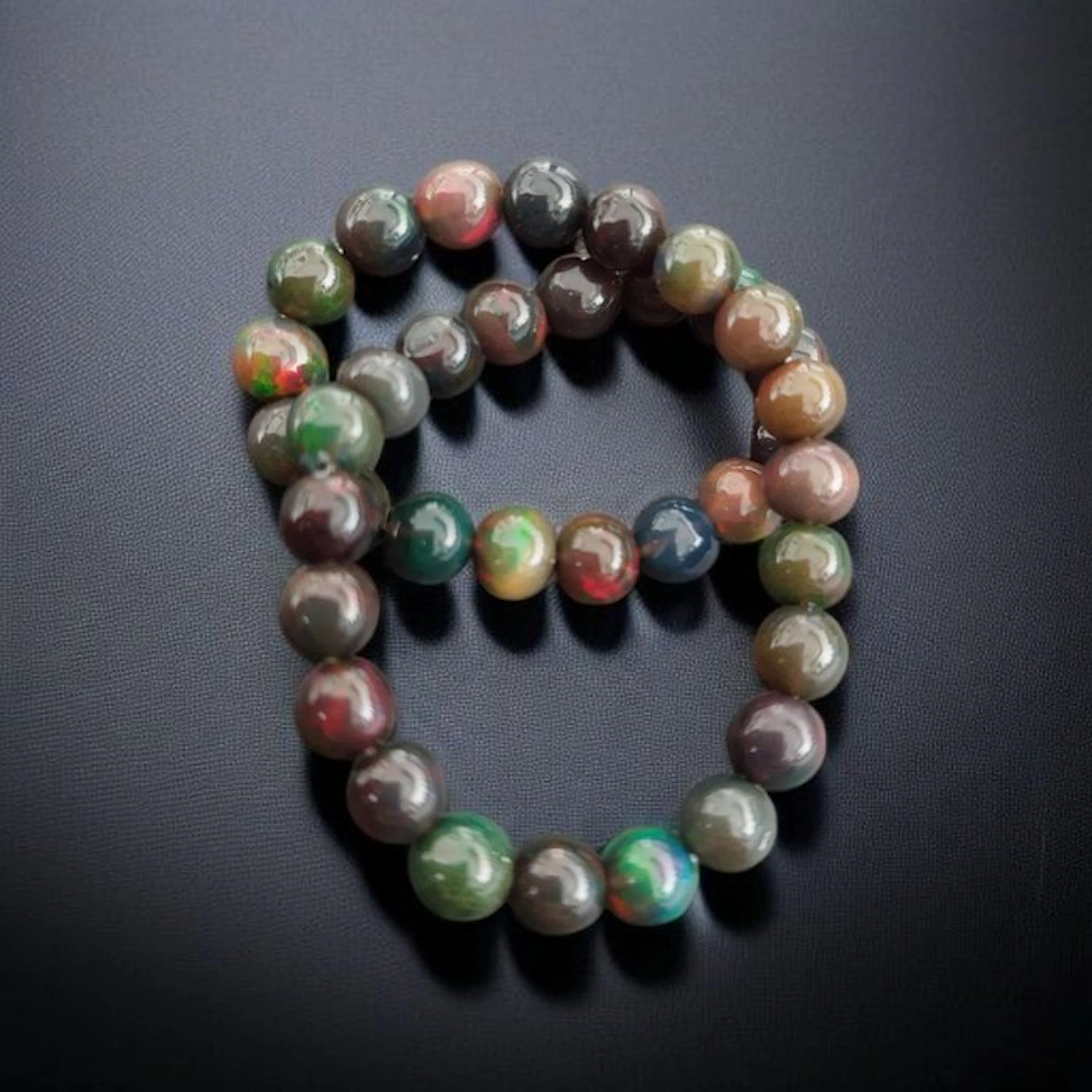 Multicolored black opal from Ethiopia