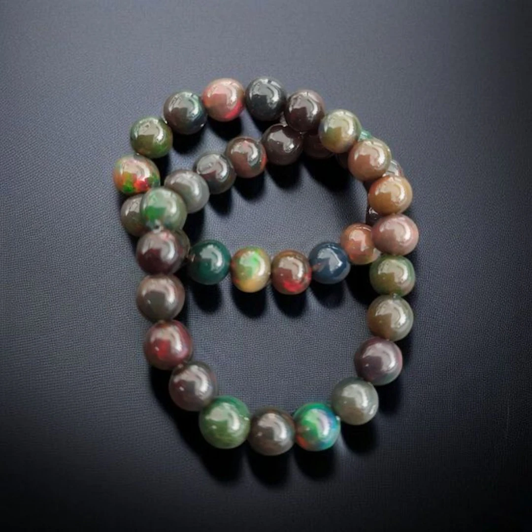 Multicolored black opal from Ethiopia
