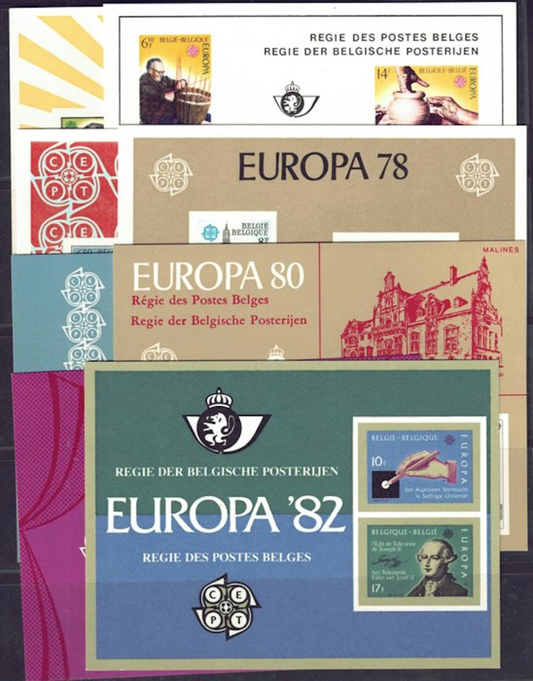 Belgium 1975/1982 - Collection of 8 luxury booklets