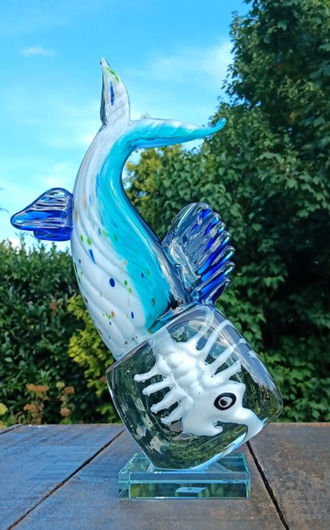 Sculpture, grote skelet fisch - 35 cm - Murano style