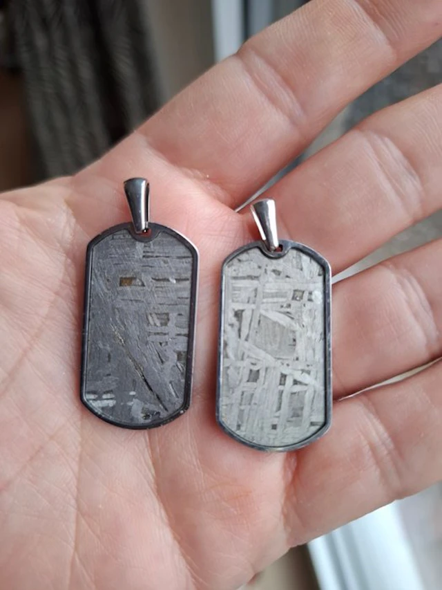 Aletai meteorite Pendant - Height: 3.45 cm - Width: 1.86 cm - 14.67 g - (2)