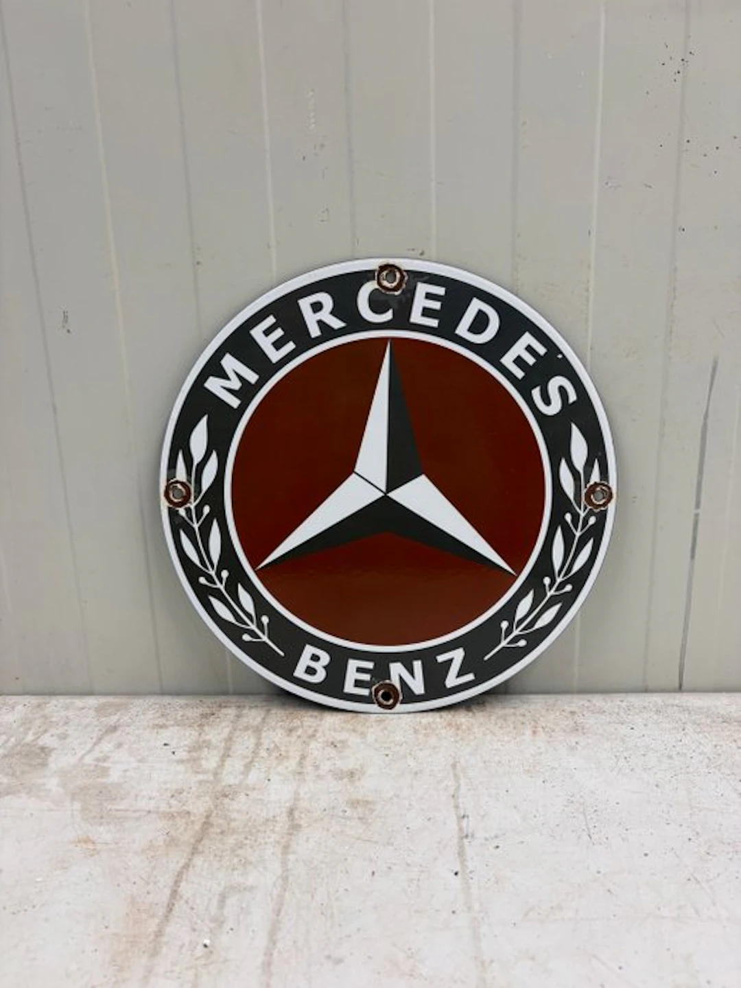 Mercedes-Benz – Rond Emaille Automobilia Reclamebord met...