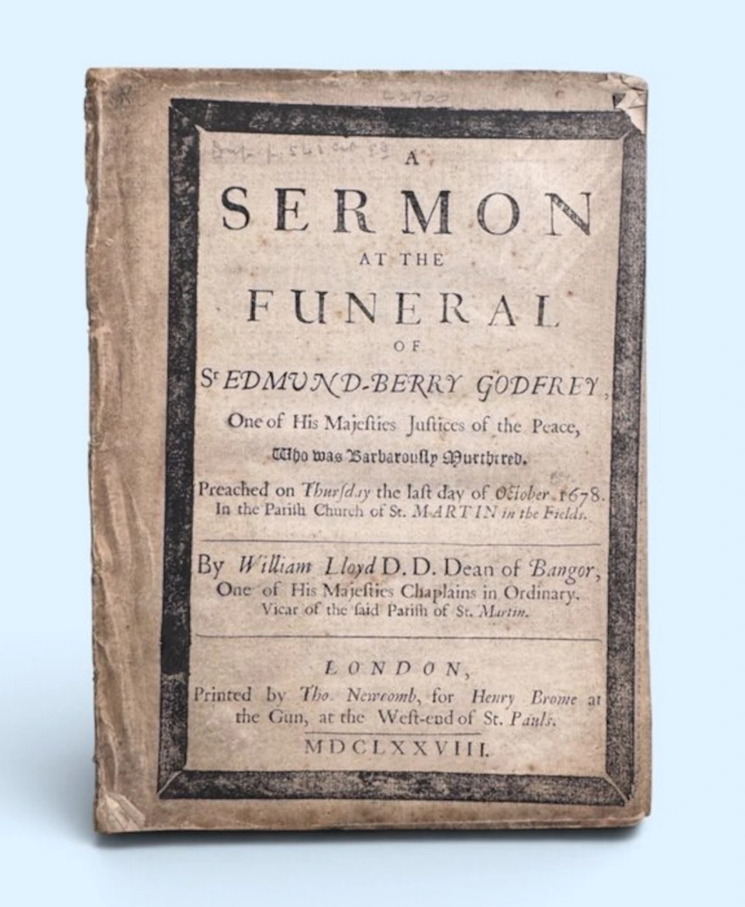 William Lloyd - A Sermon at the Funeral of Sr Edmund-Berry Godfrey - 1678