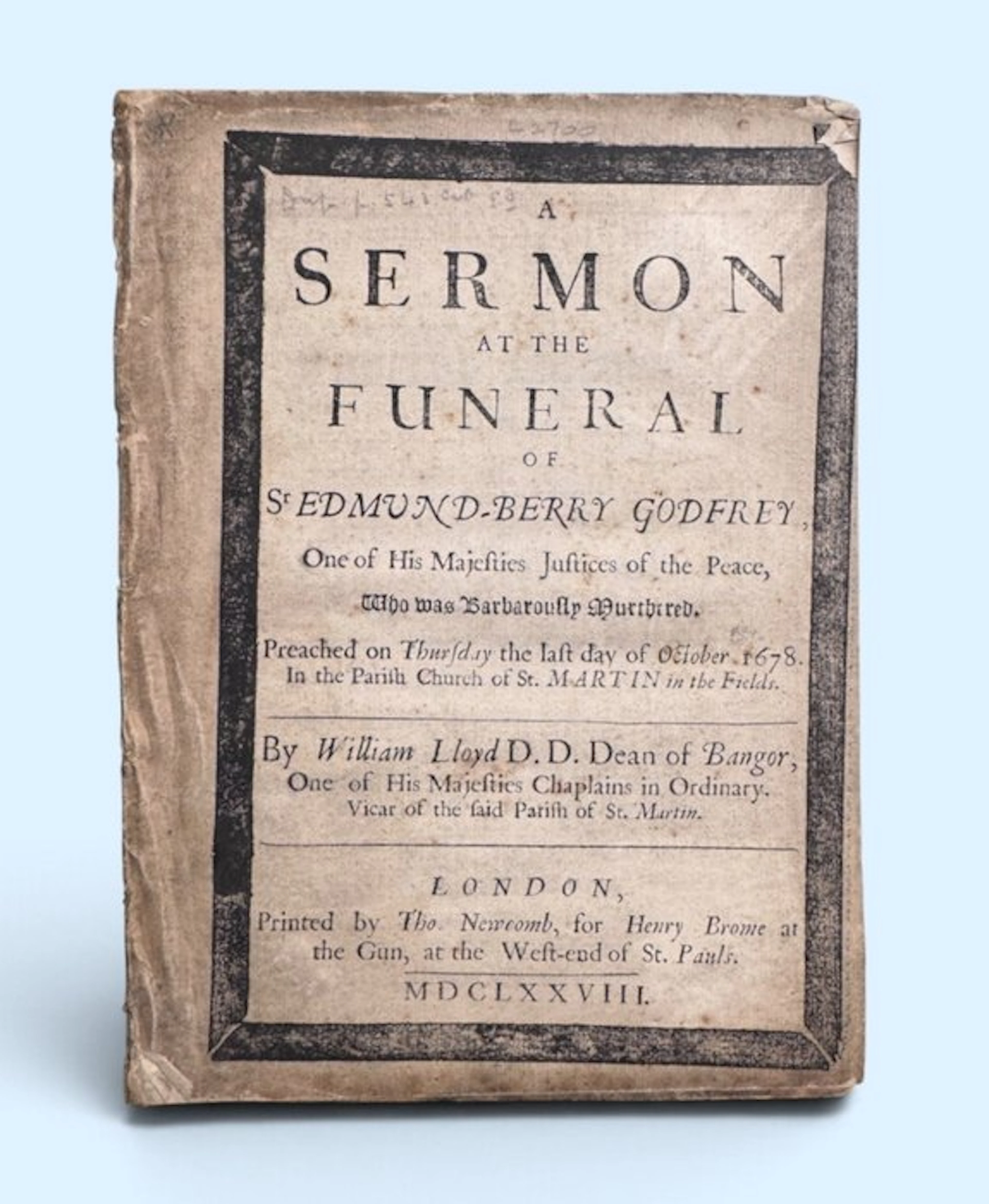 William Lloyd - A Sermon at the Funeral of Sr Edmund-Berry Godfrey - 1678