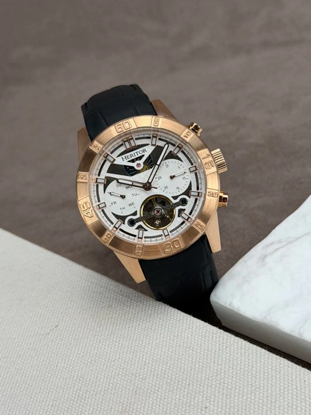 Heritor - Hannibal Day/Date Automatic Open Heart...