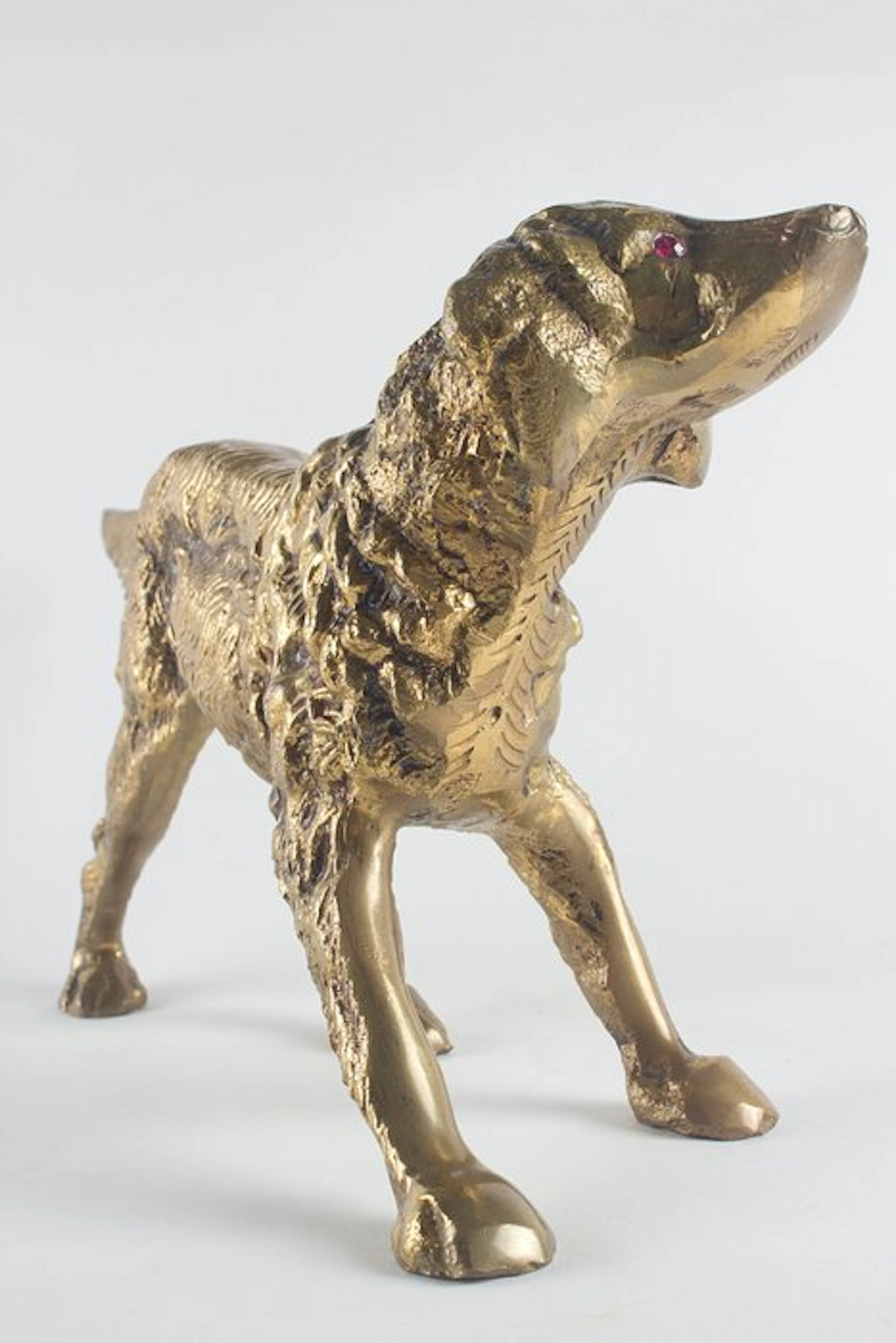 Sculpture, Perro de caza - 34 cm - Brass