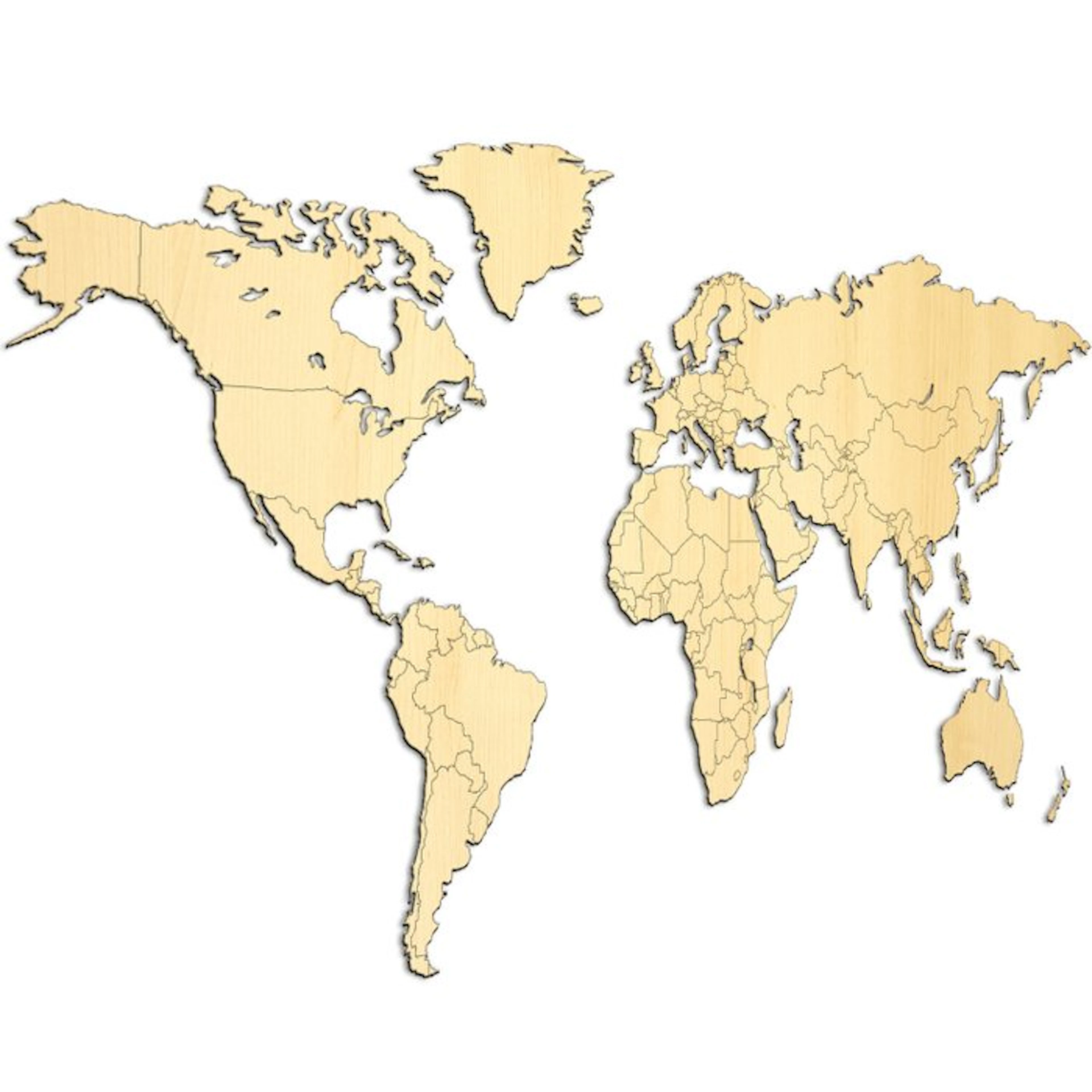Wall decoration - Giallobus - Frassino World Map - Italy - Wall sculpture