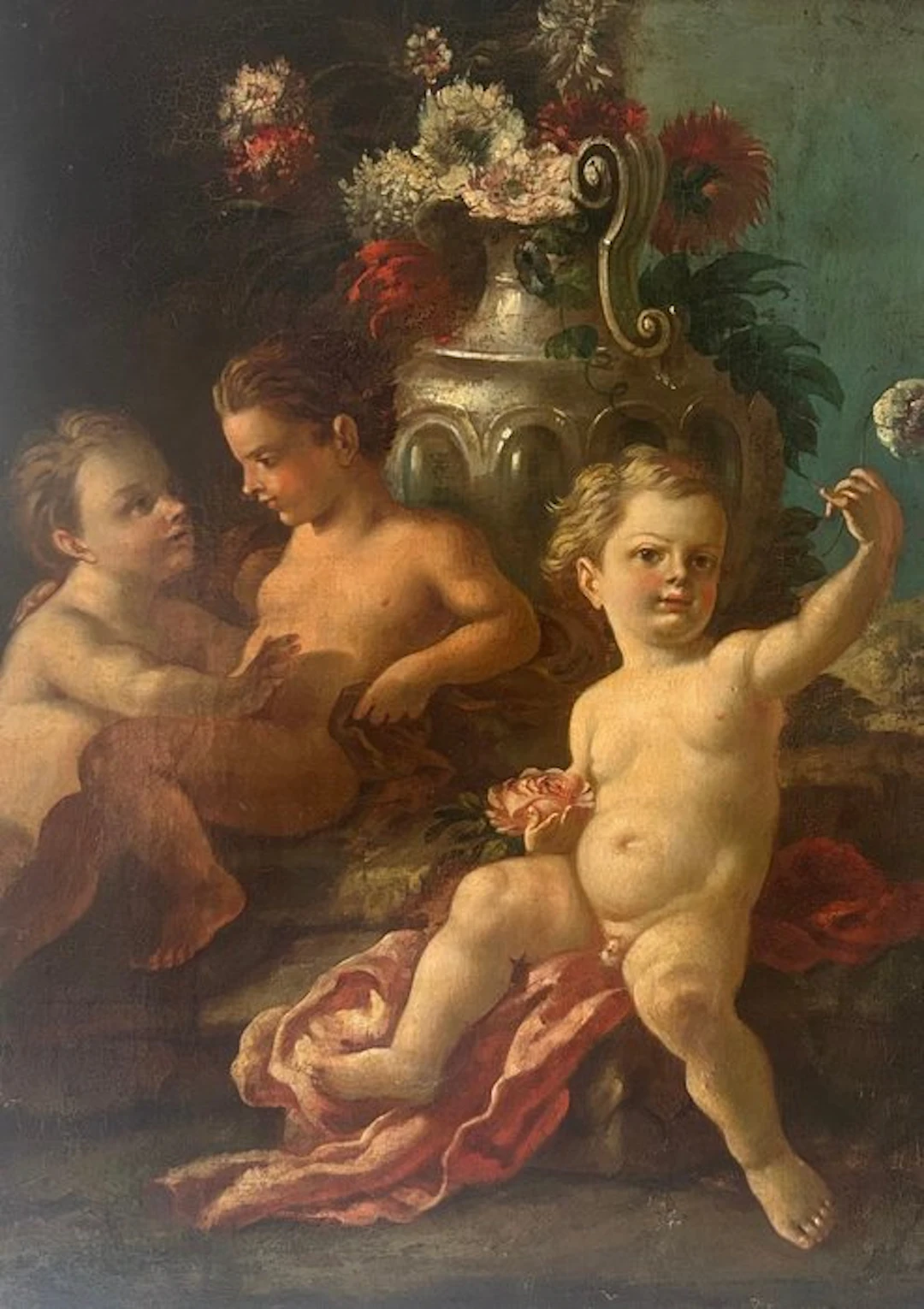 Francesco de Mura (1696-1782) e bottega - Giochi di putti con natura morta
