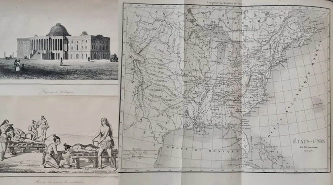 Ferdinand Denis, C Famin - États-Unis d'Amérique met 96 platen - 1837