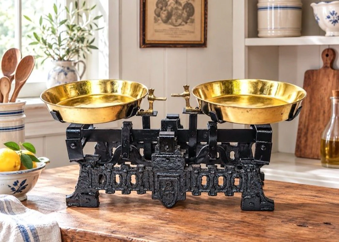 Balance or scale - France - Metal, Brass - Roberval balance
