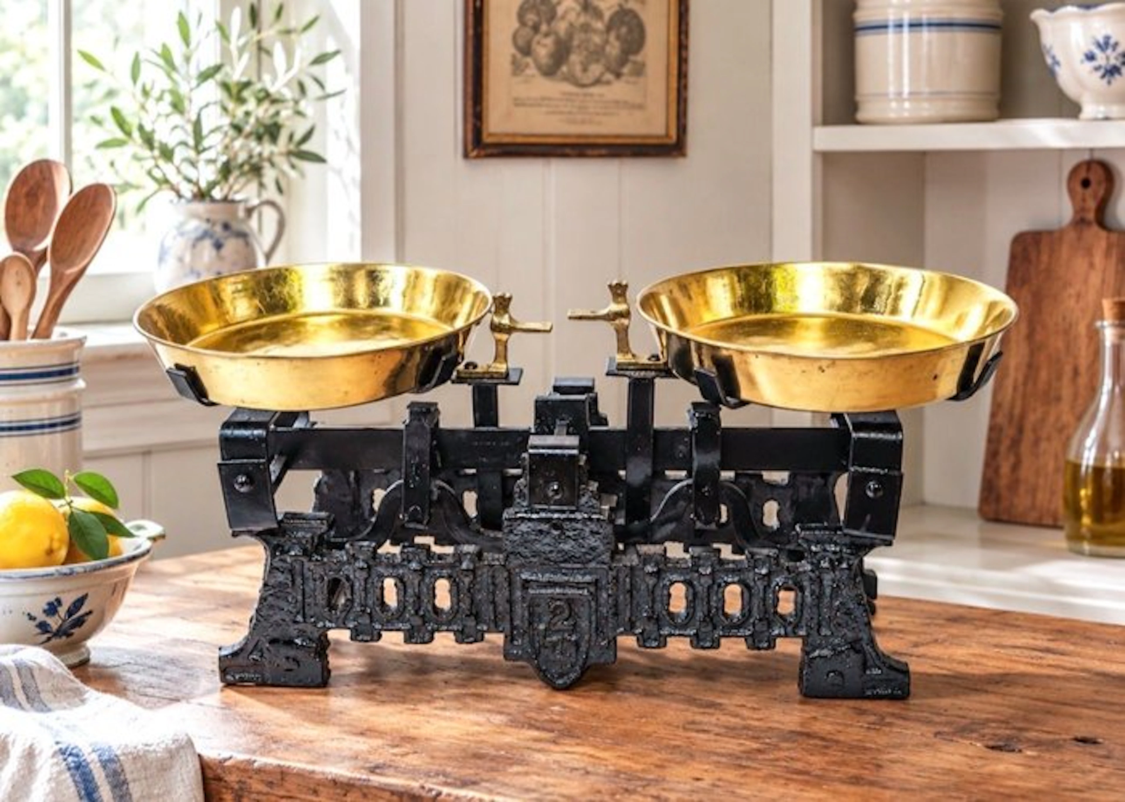 Balance or scale - France - Metal, Brass - Roberval balance