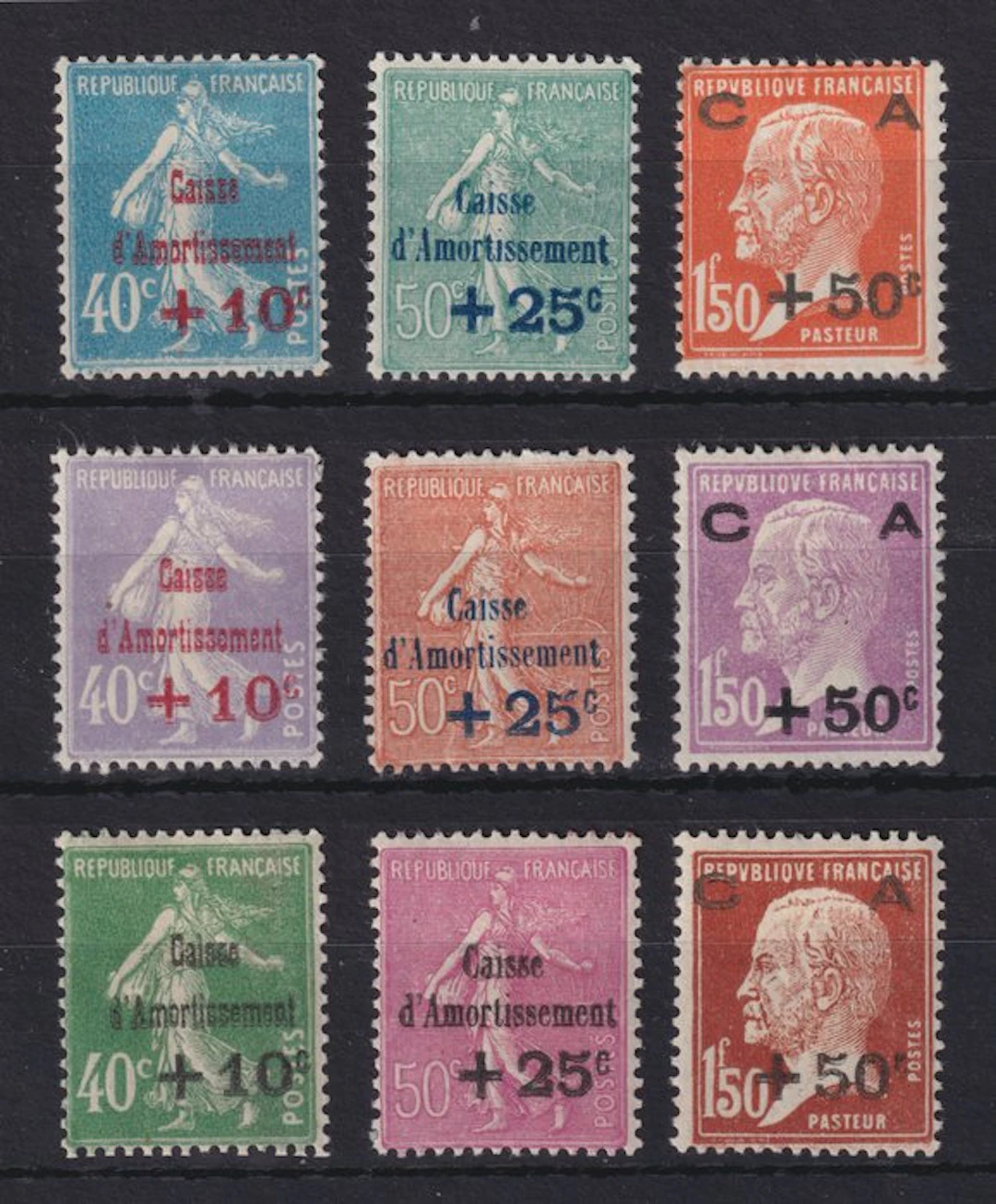 France 1927/1930 - Amortization boxes
