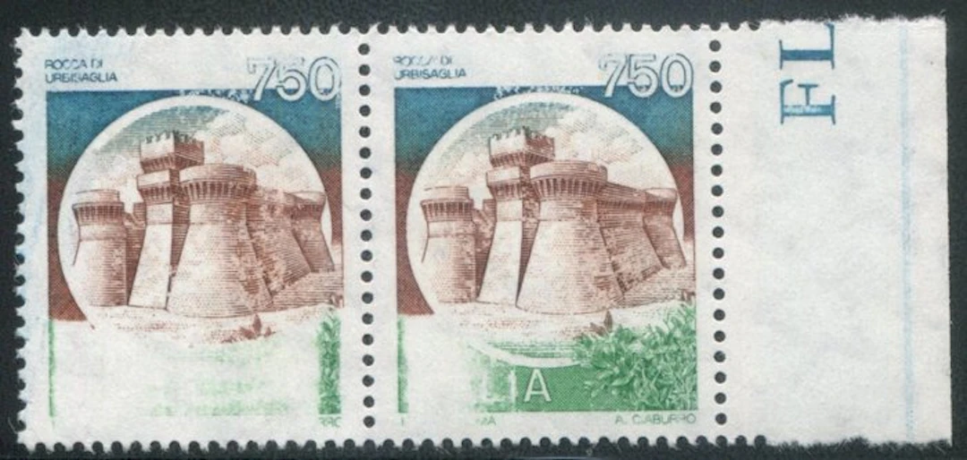 Italian Republic 1980 - Castelli 750 lire Urbisaglia...