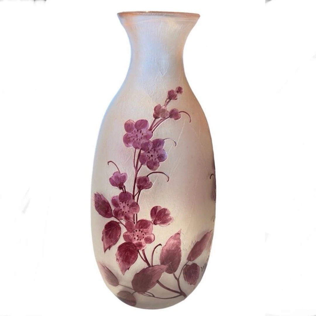 François-Théodore Legras - Vase - Glass - XL vase etched 'frost' - H. 36 cm
