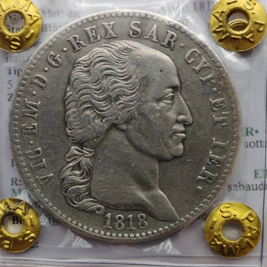 Italy, Kingdom of Sardinia Vittorio Emanuele I. 5 Lire 1818