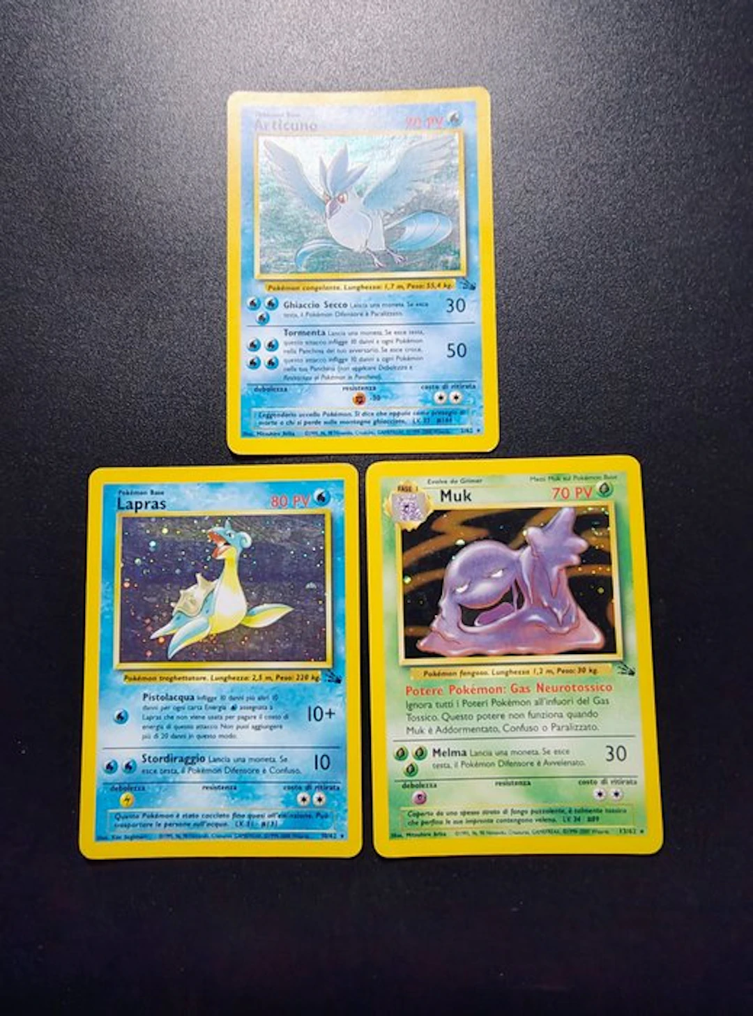 Pokémon - 3 Card - Articuno Holo - Lapras Holo - Muk Holo...