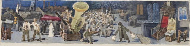 Moses Bahelfer Bagel (1908-1995) - La Foule et le porte-voix