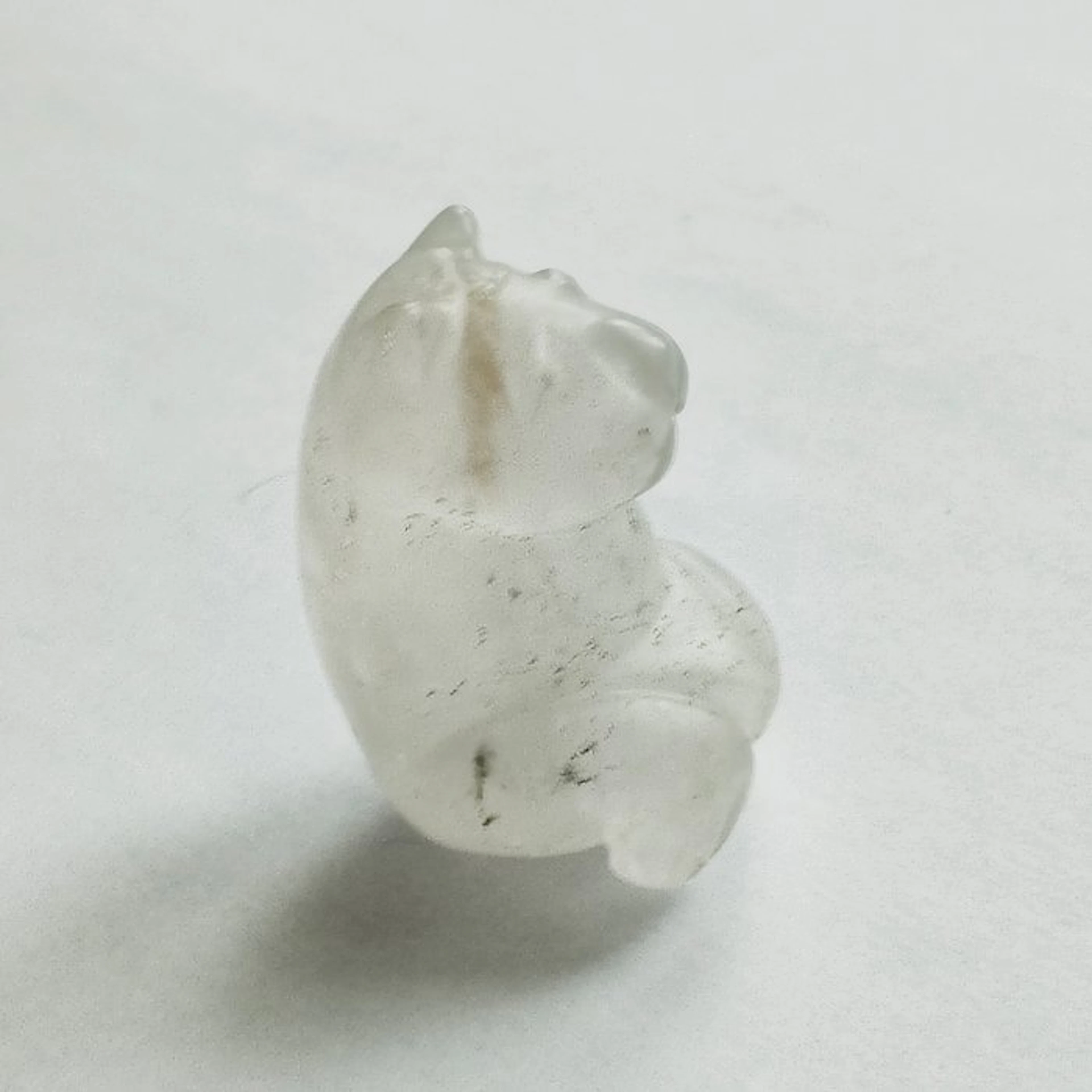 Ancient Burmese, Pyu States Rock Crystal Red Panda Bead Talisman - 40 mm